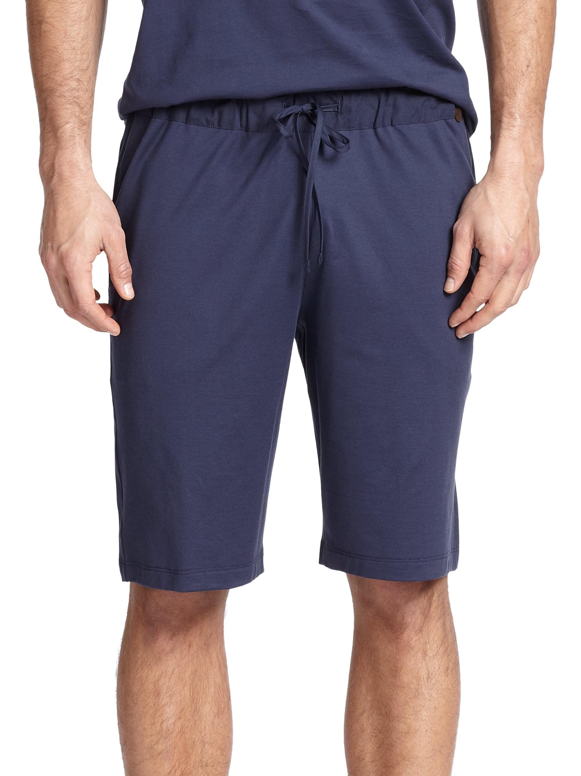 Hanro Cotton Knit Shorts in Blue for Men Lyst