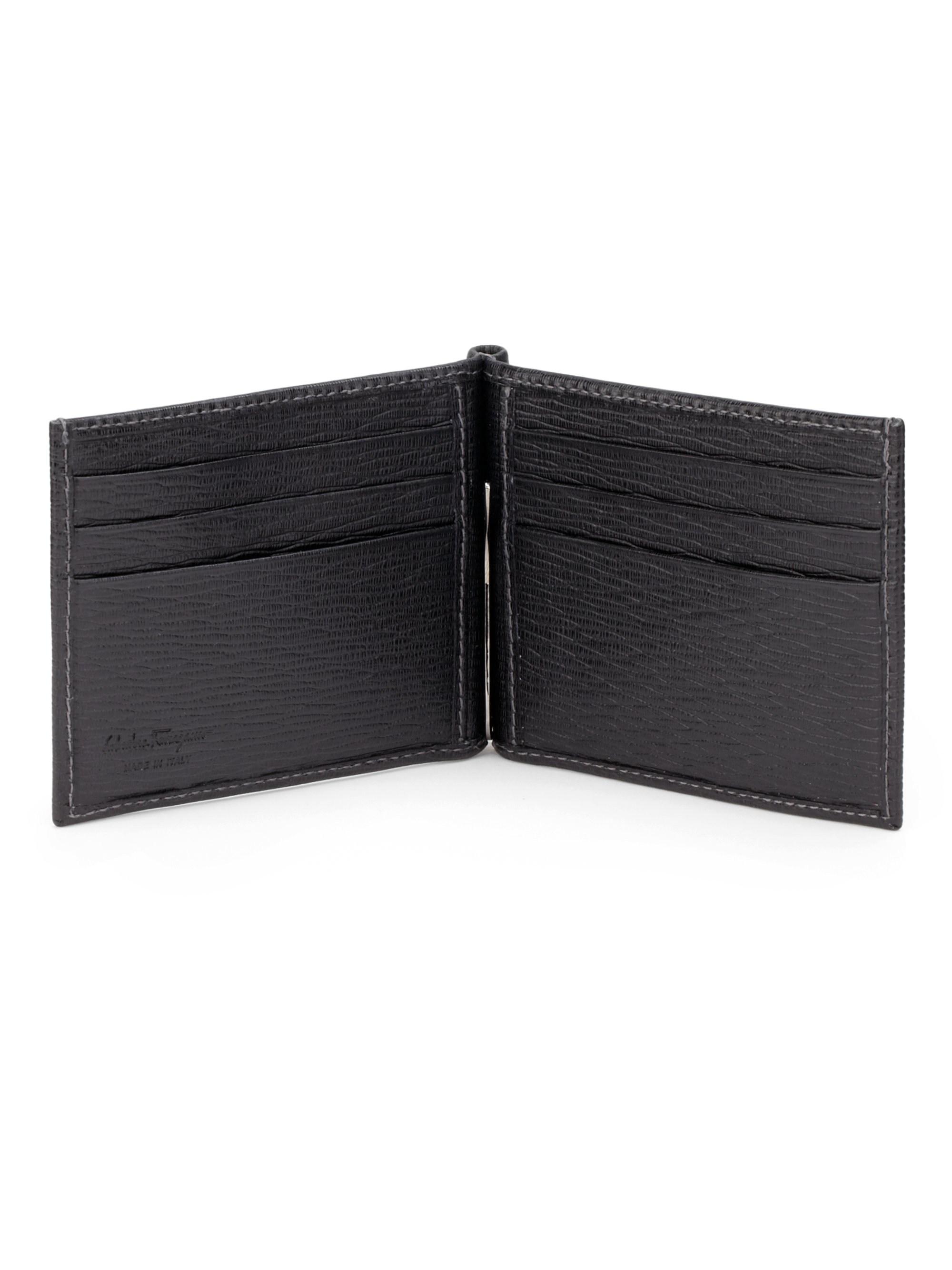 Ferragamo Men's Revival Textured Leather Money-clip Bifold Wallet ...