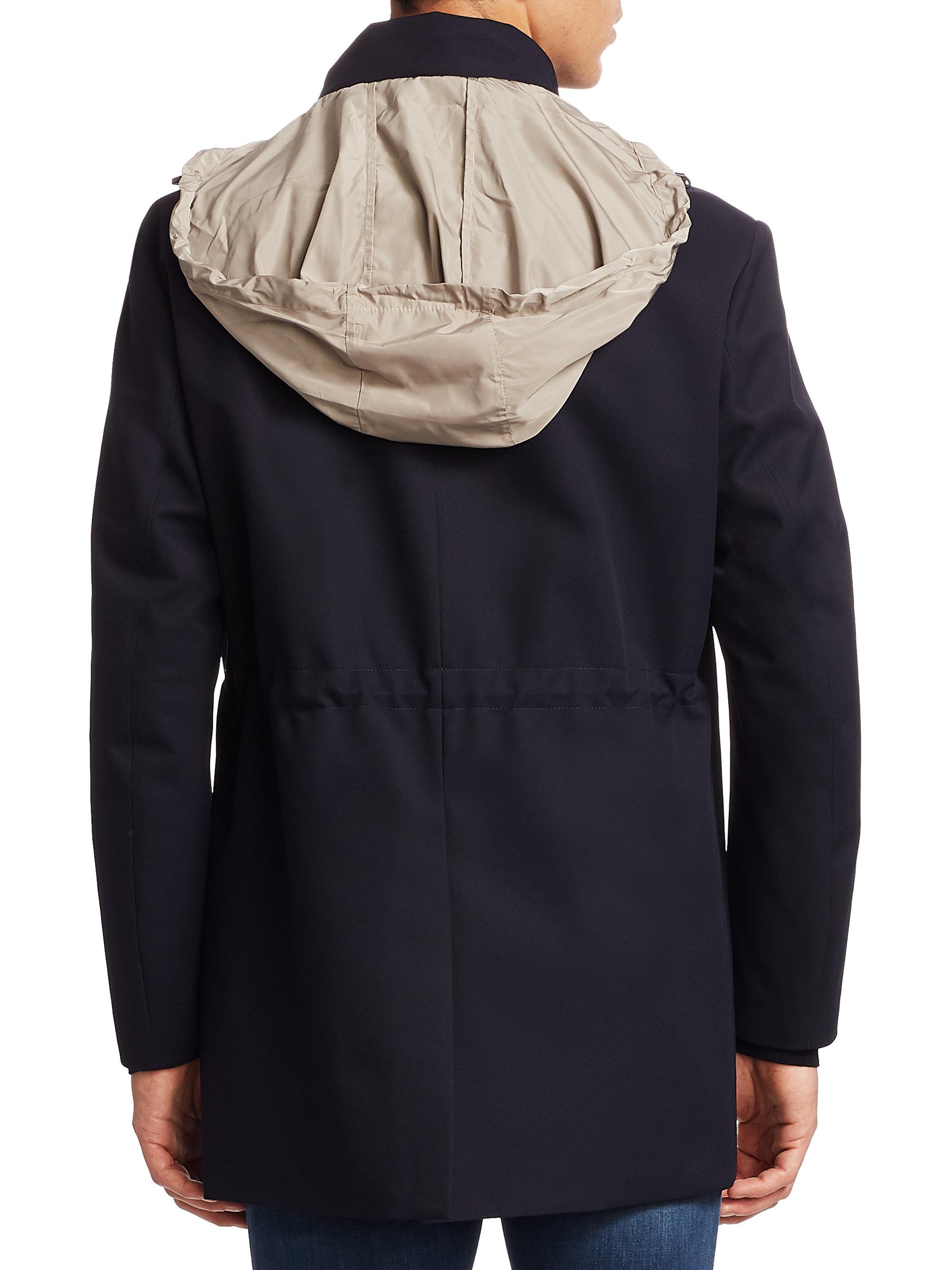 Emporio Armani Synthetic Water Repellent Jacket in Navy (Blue) for Men