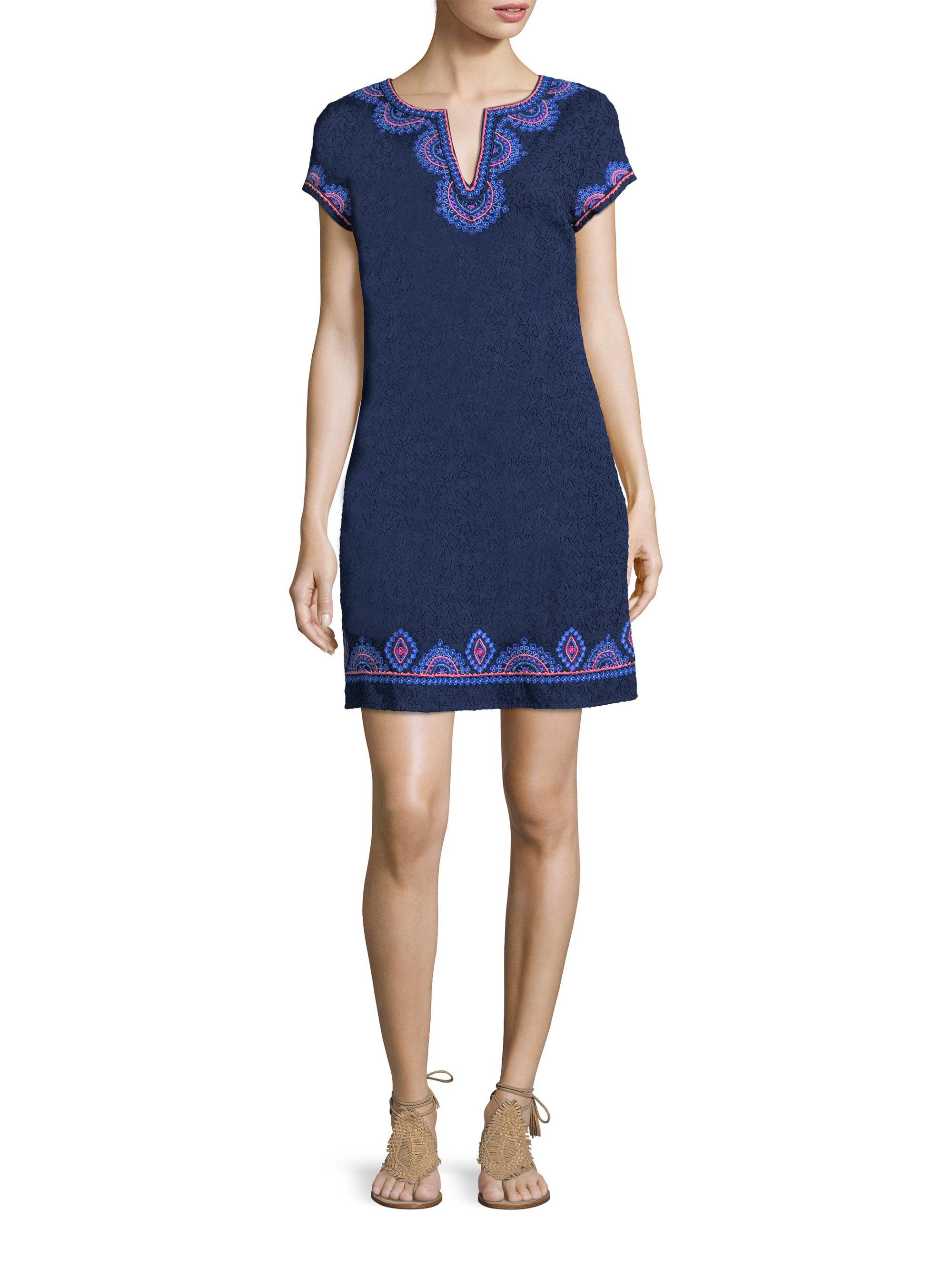 Lyst Vineyard Vines Embroidered Vineyard Shift Dress in Blue