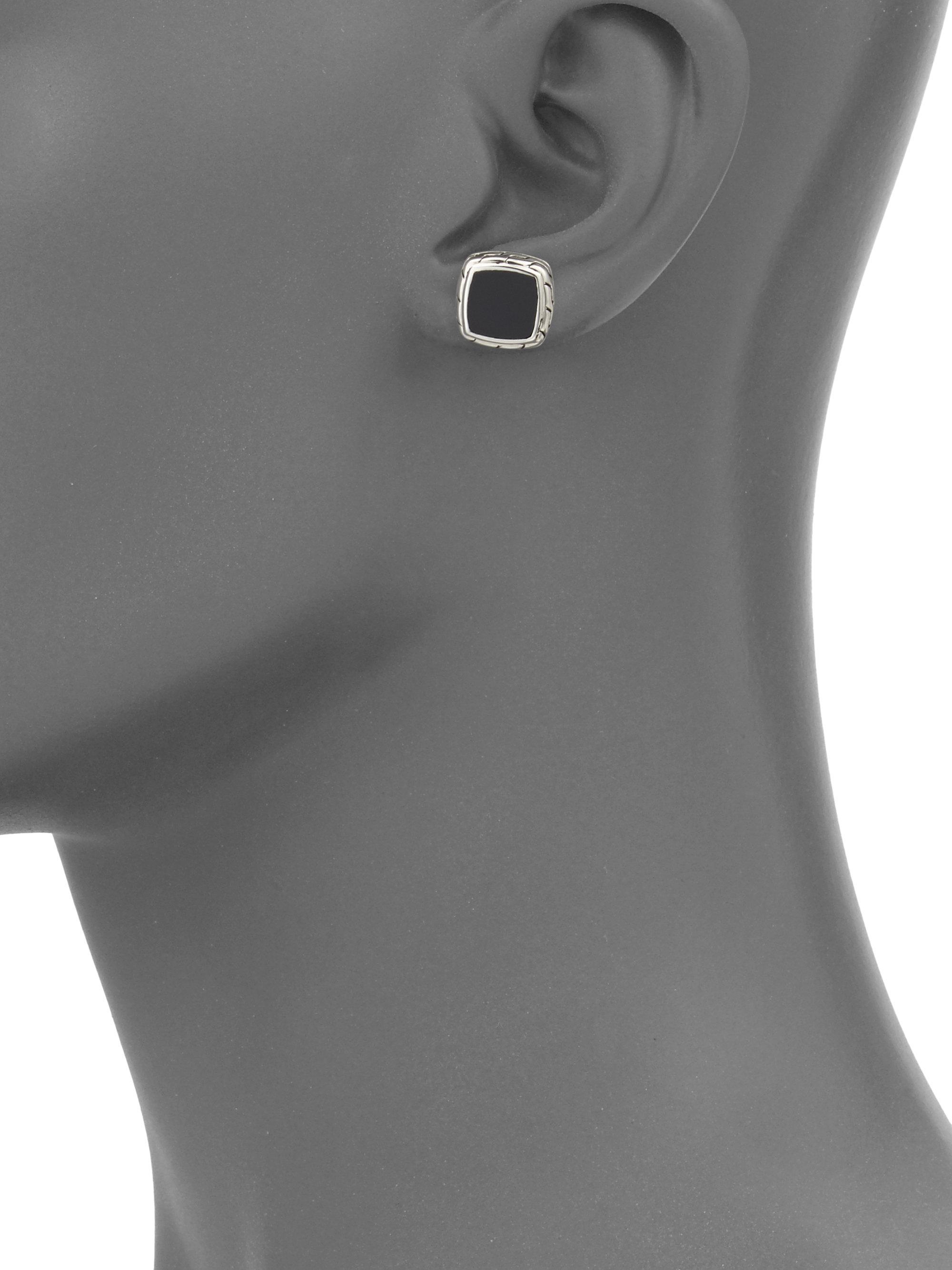 Lyst John Hardy Clic Chain Black Onyx Sterling Silver Stud Onyx Sterling Silver Stud Earrings Lyst View Fullscreen