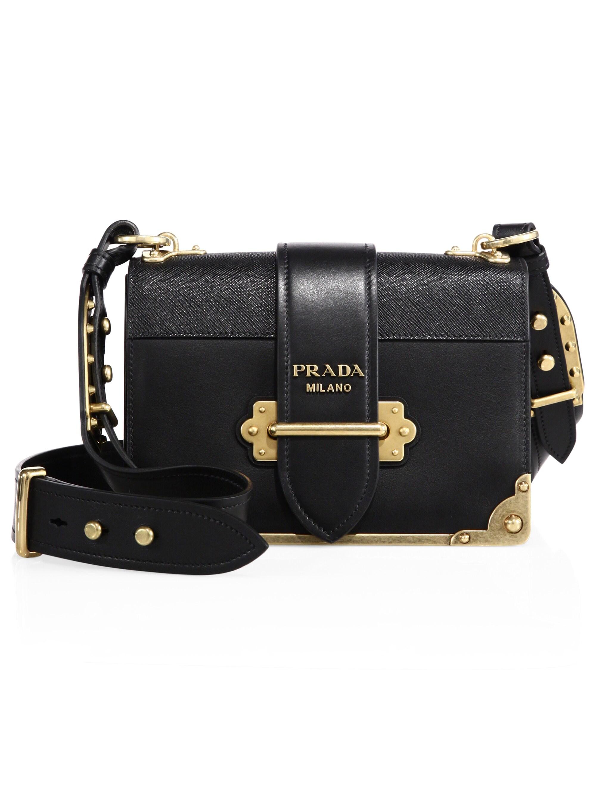 prada cahier leather shoulder bag price