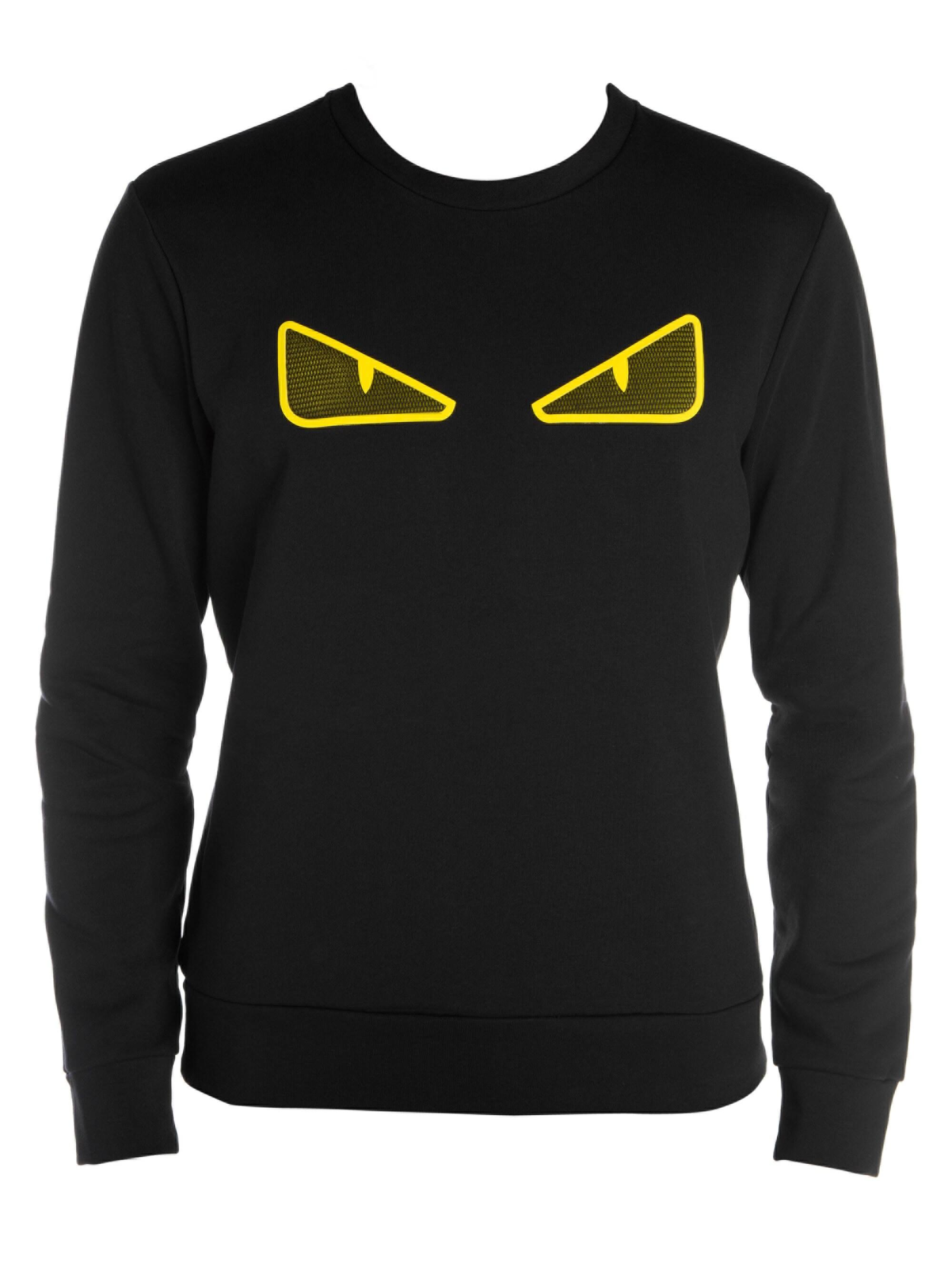 Fendi Fluorescent Eyes Crewneck Sweatshirt in Black for Men - Lyst