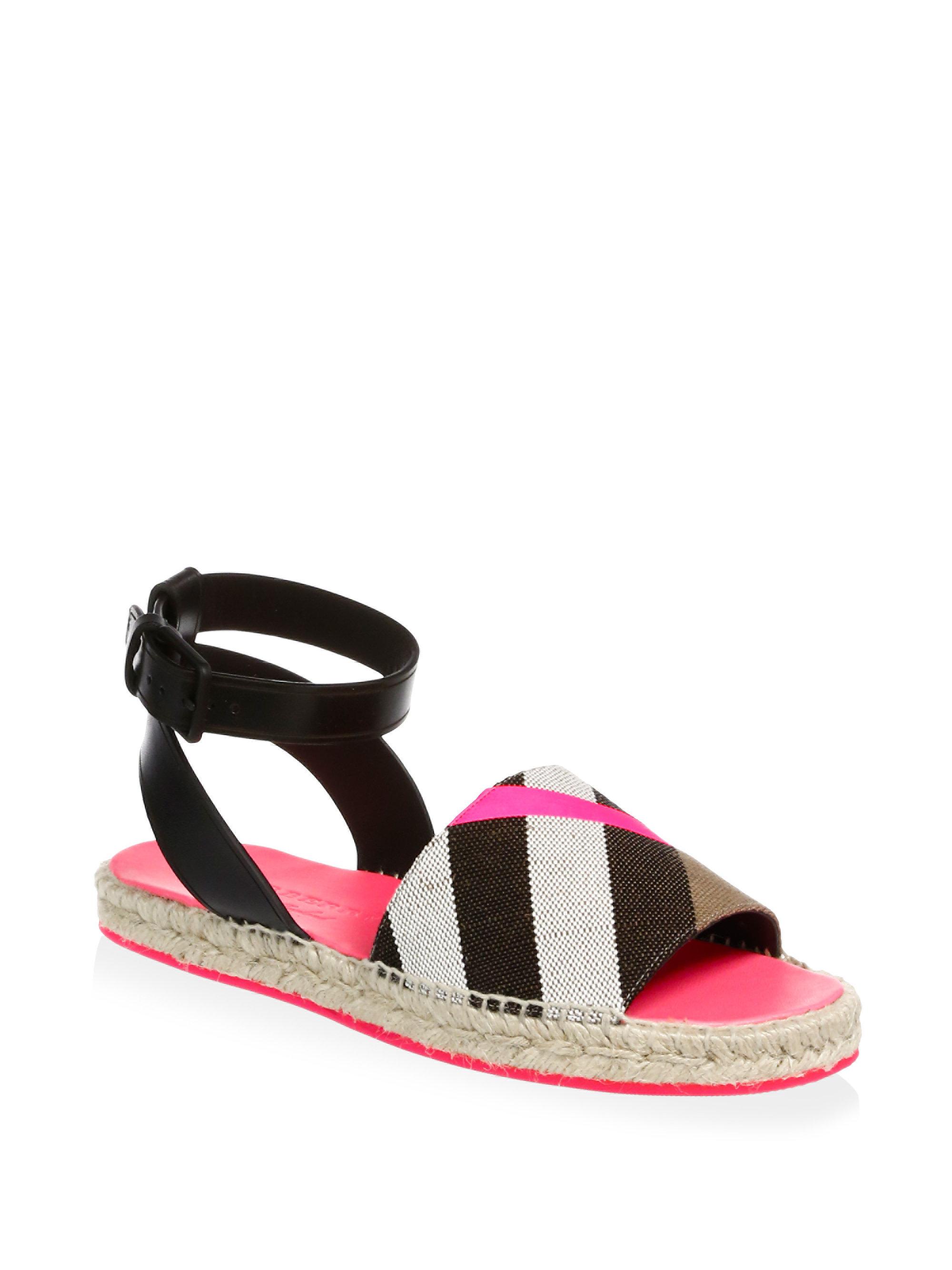 Lyst Burberry Stripe Anklestrap Espadrilles