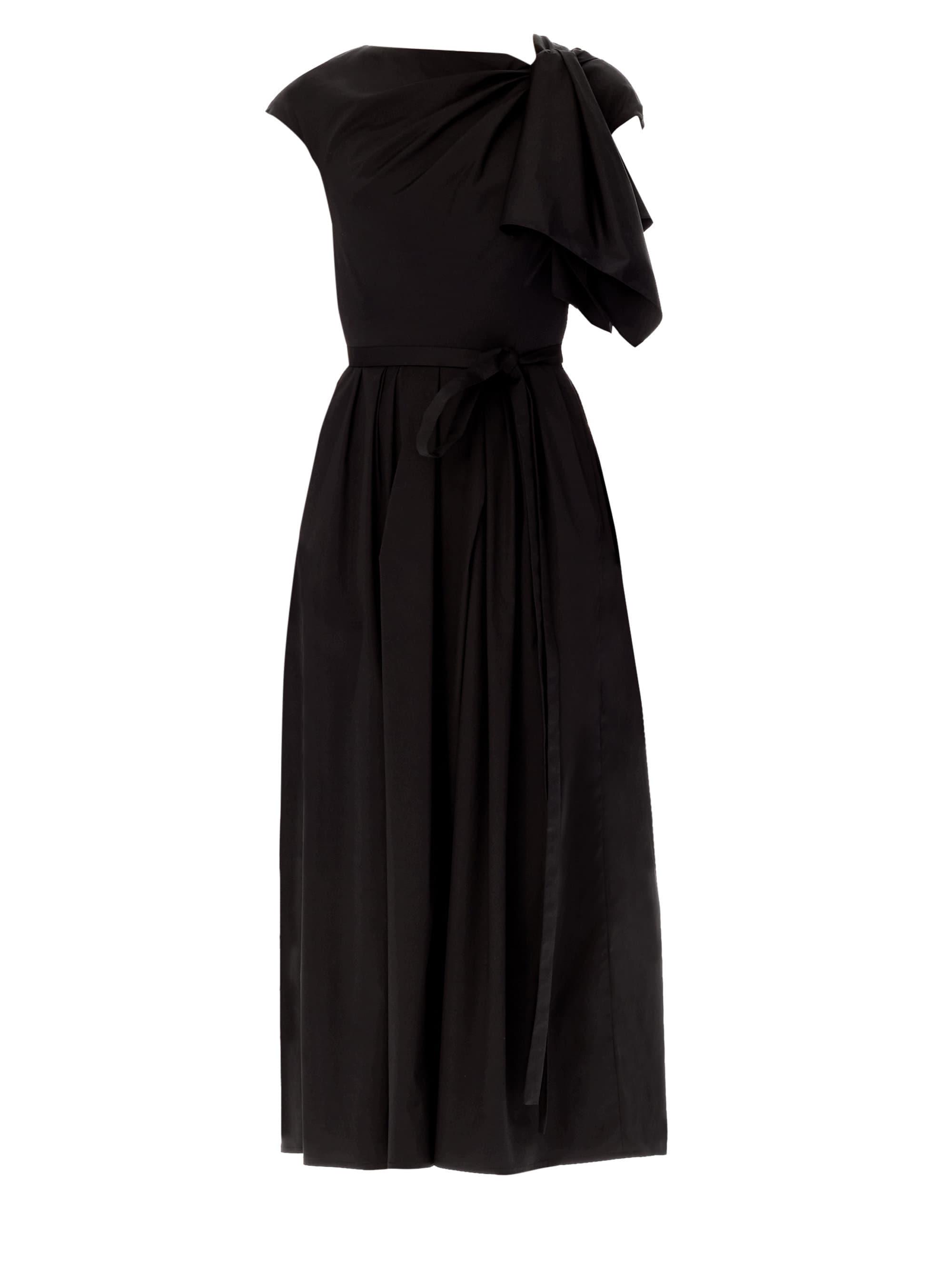 Lyst - Carolina Herrera Women's Draped Bow Midi Dress - Black - Size 6 ...
