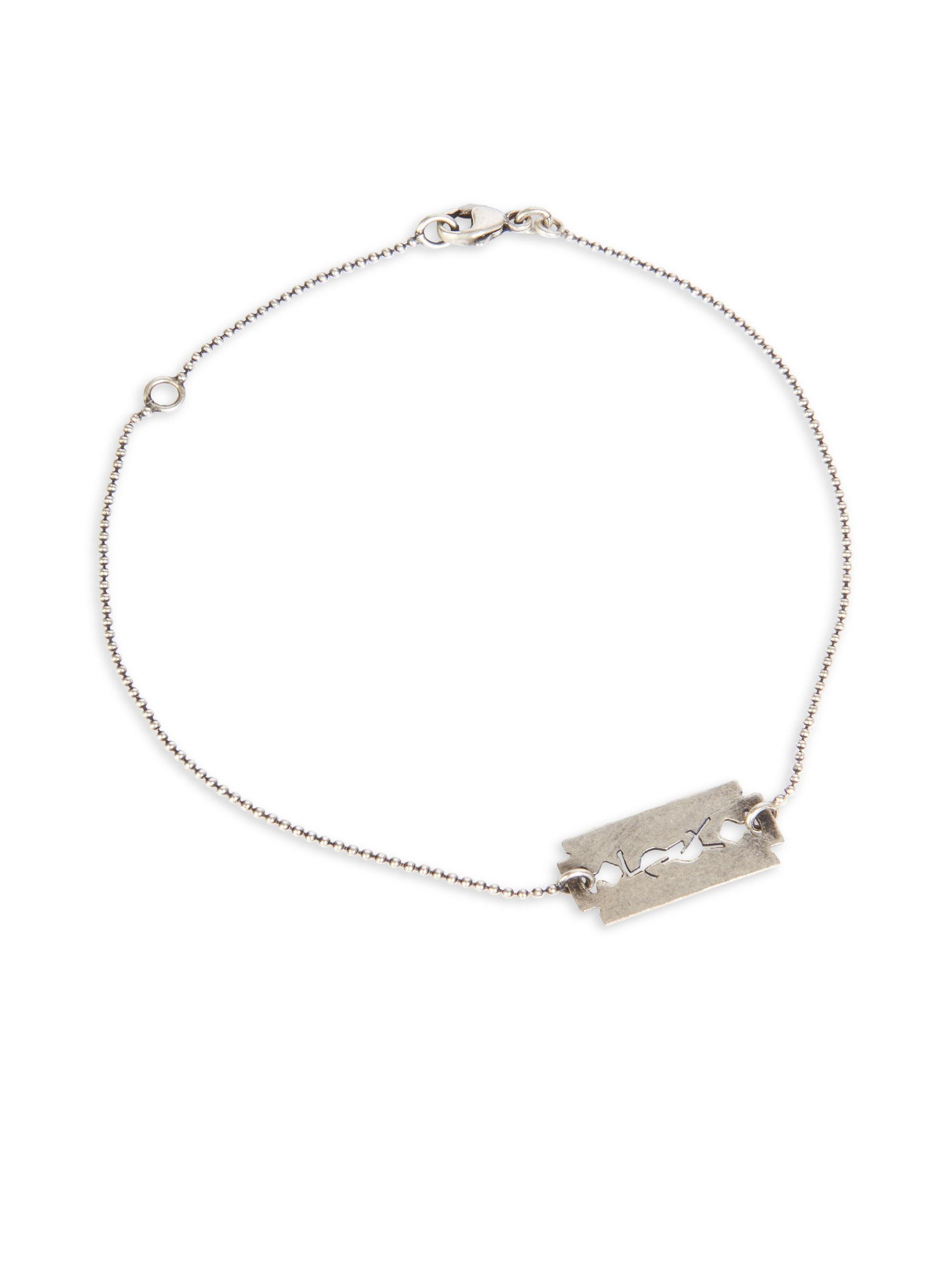 Lyst Saint Lau Razor Blade Bracelet In Metallic For Men Saint Lau Men S Metallic Razor Blade Bracelet