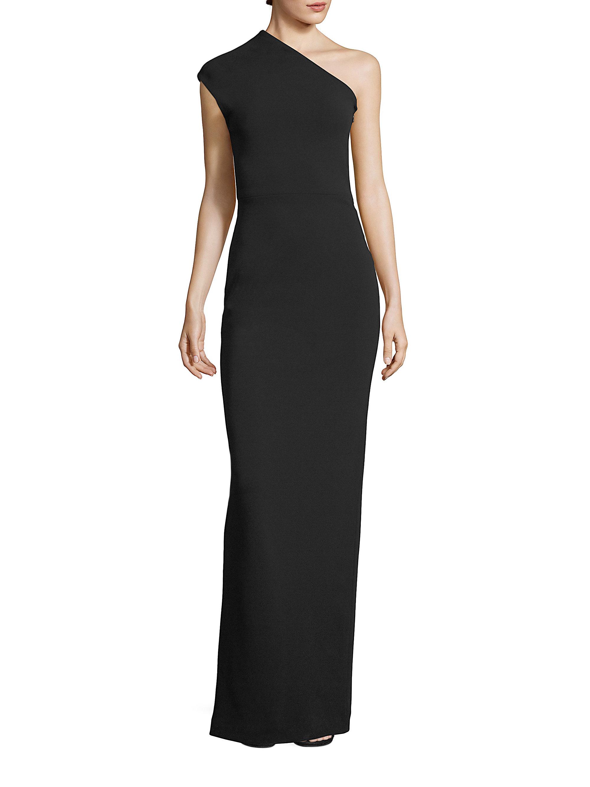 Solace london Luna Oneshoulder Crepe Gown in Black Lyst