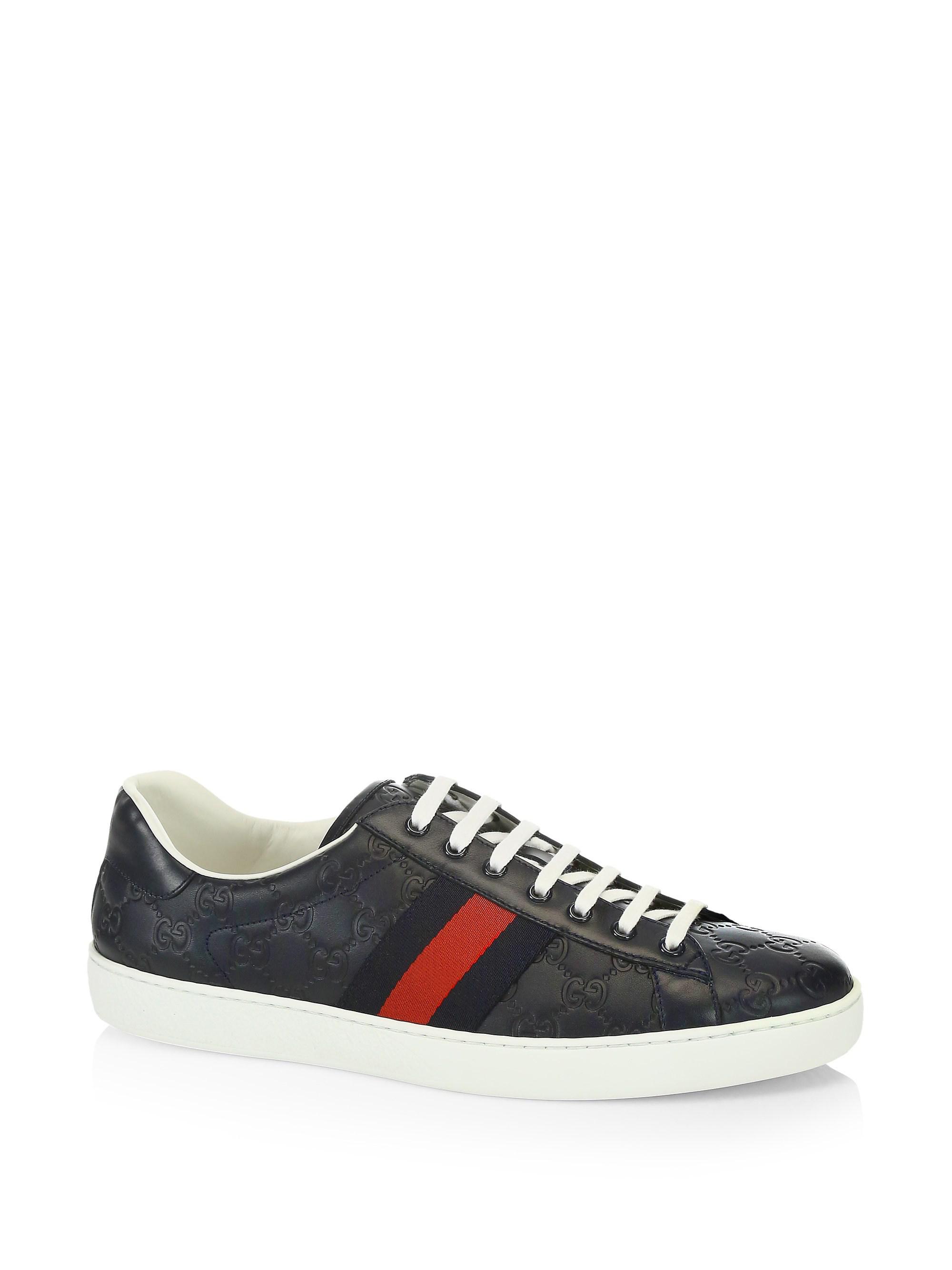 Lyst - Gucci Ace Signature Sneaker in Blue for Men