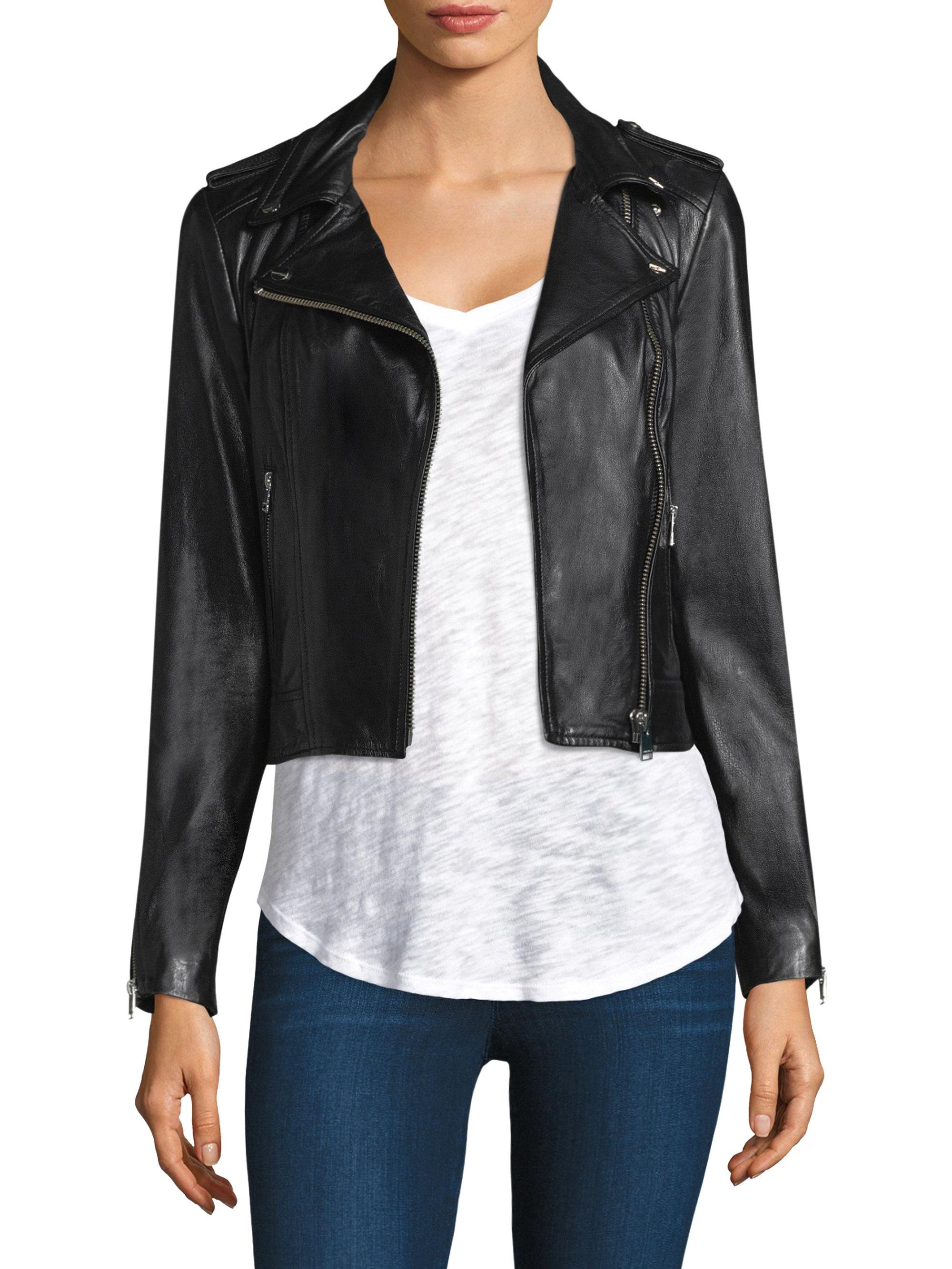 Lamarque Donna Leather Biker Jacket In Black Lyst Lamarque Women S Black Donna Leather Biker Jacket