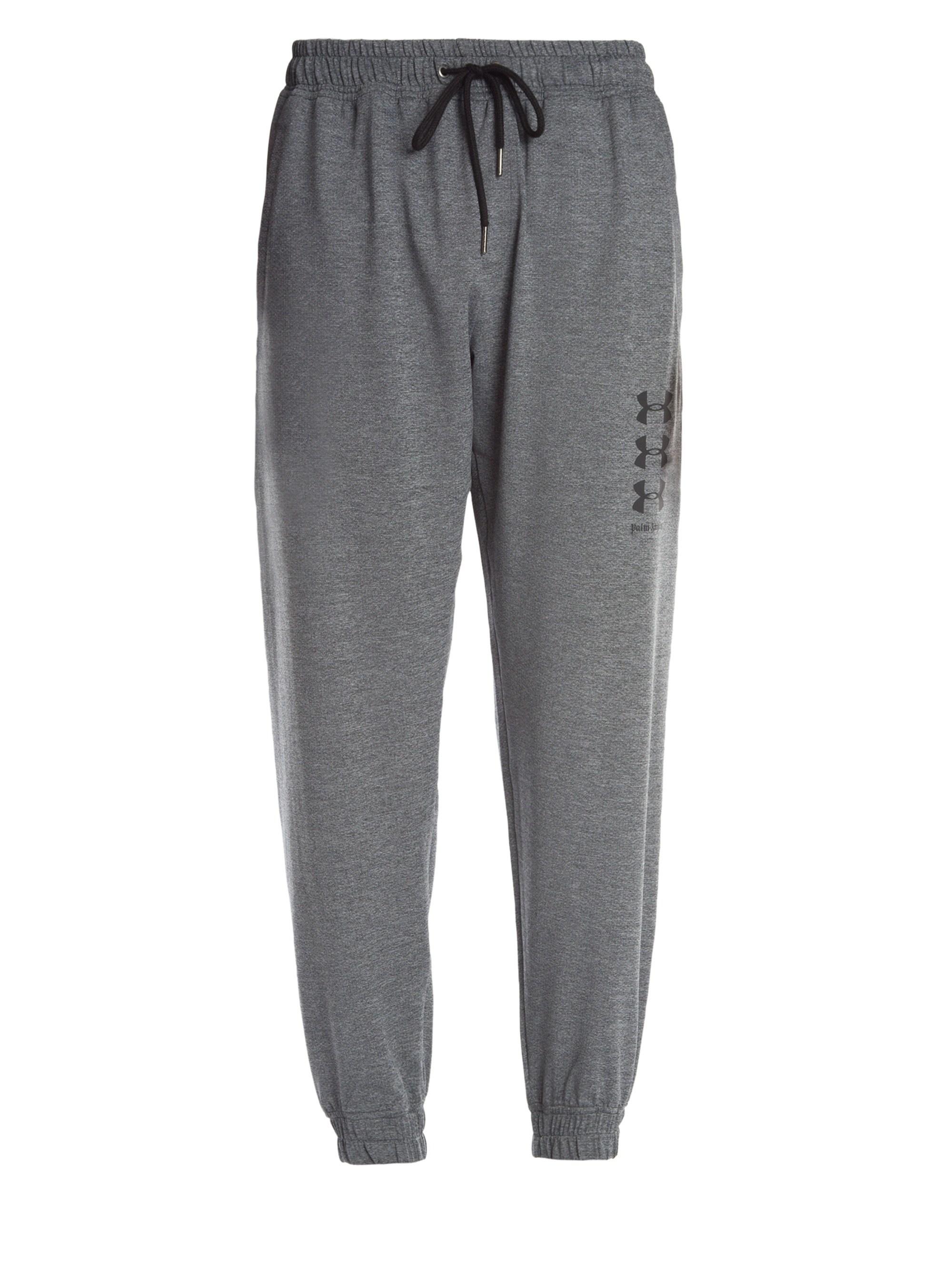 Palm Angels X Under Armour Loose Jogging Pants in Melange Grey Black ...