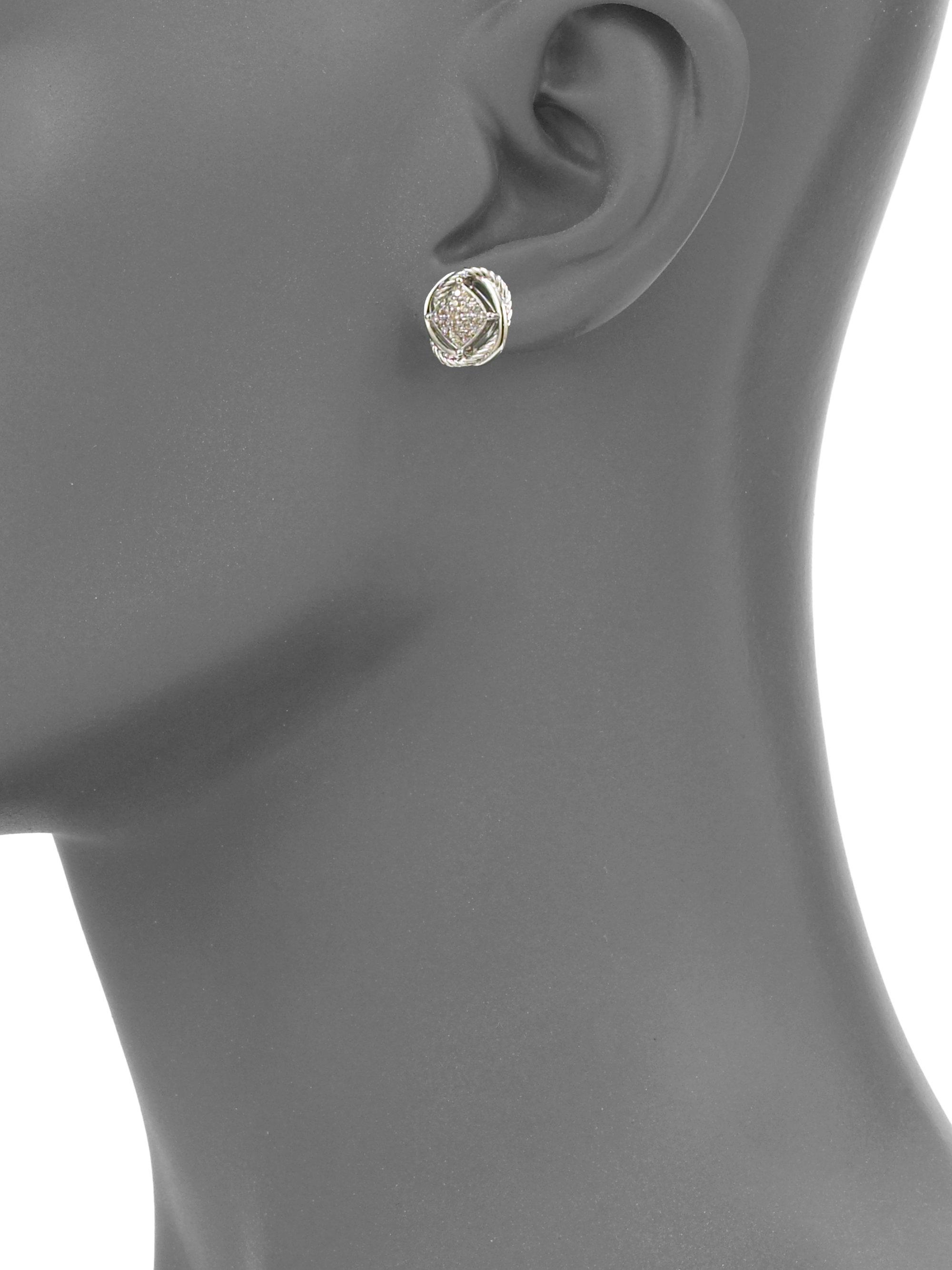 Lyst David Yurman Infinity Earrings With Diamonds In White Gallery