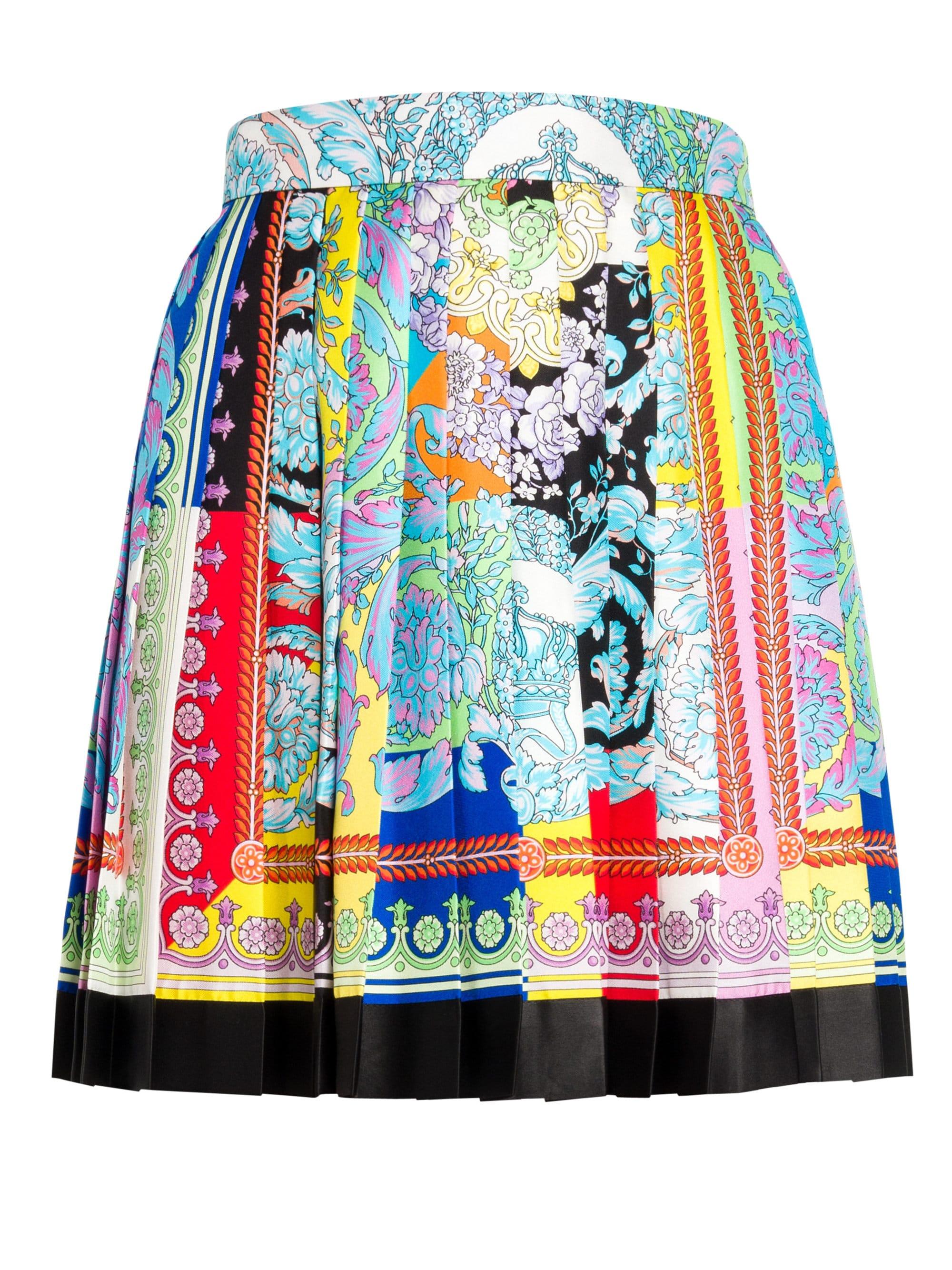 Lyst - Versace Women's Baroque Silk Pleat Mini Skirt