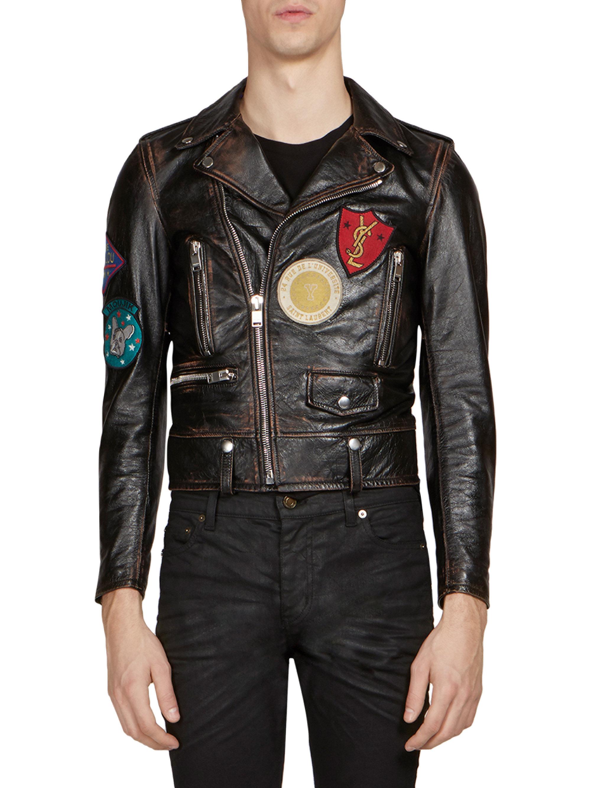 saint laurent multi zip leather jacket