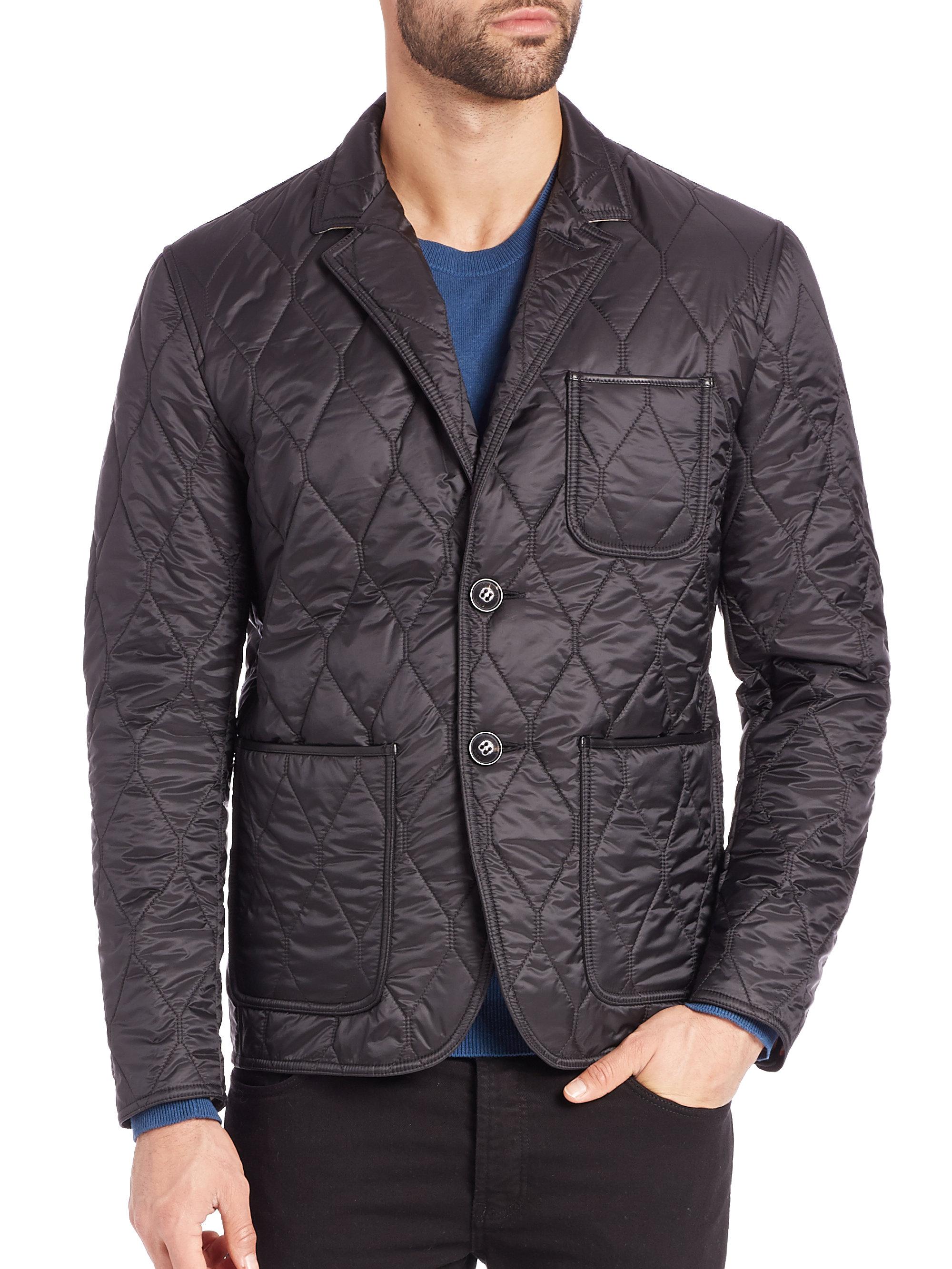 Lyst Burberry Gillington Quilted Jacket In Black For Men