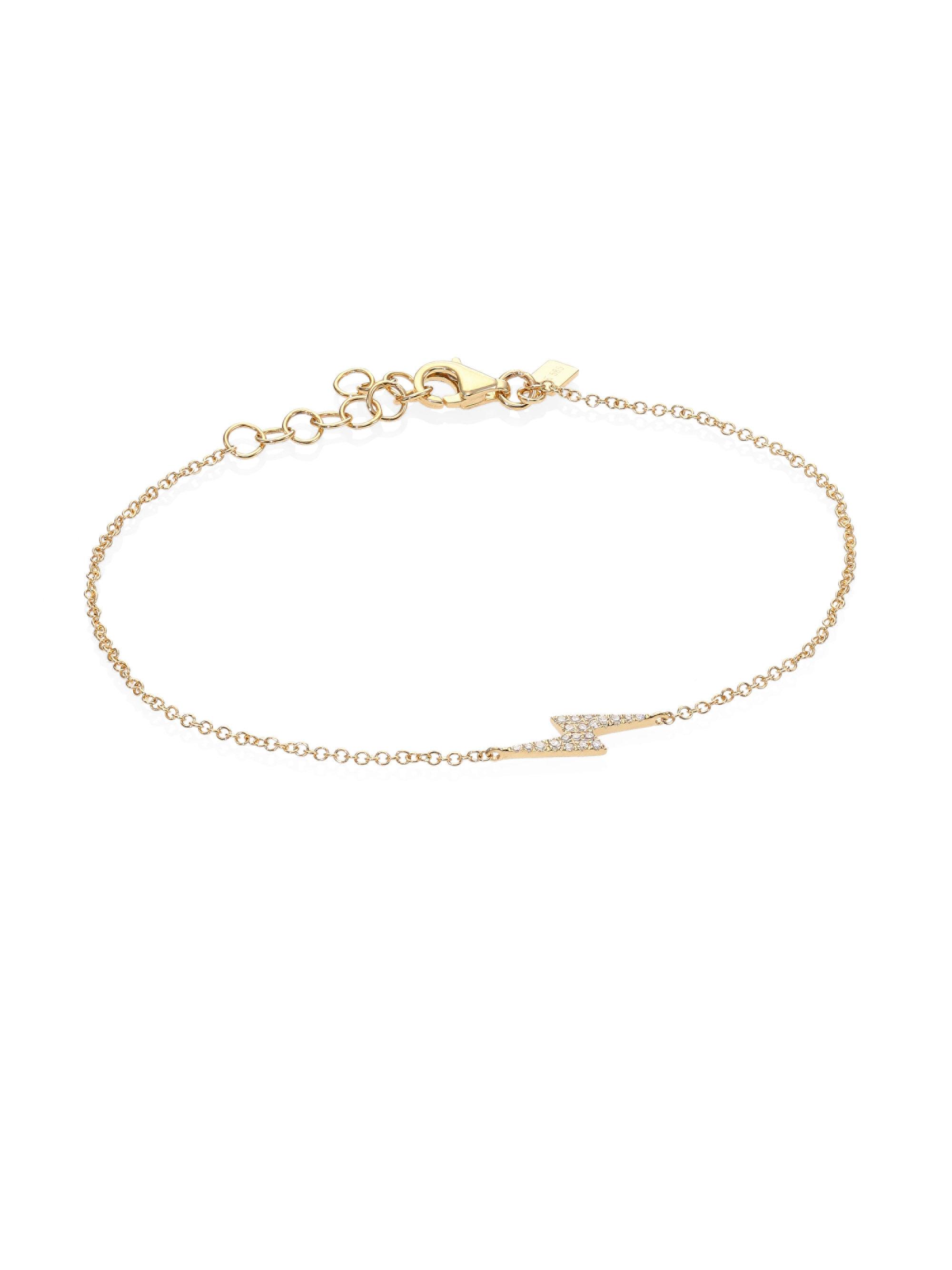 Lyst Ef Collection Lightning Bolt Diamond 14k Yellow Gold Ef Collection Women S Metallic Lightning Bolt Diamond 14k Yellow Gold Bracelet