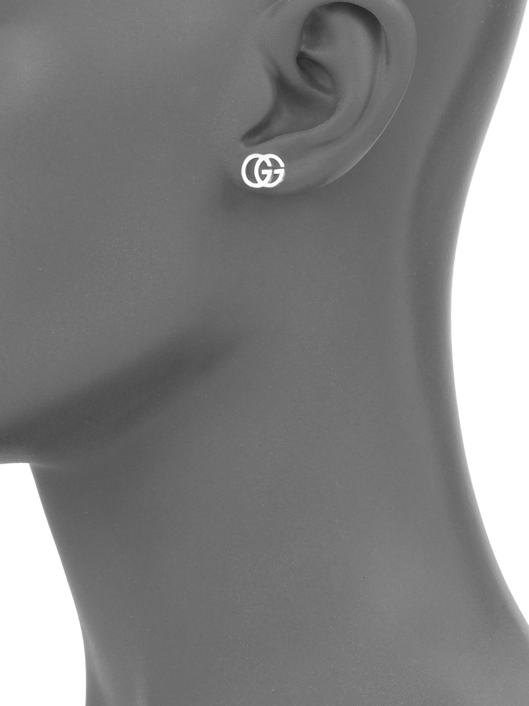 Lyst Gucci 18k White Gold Double G Earrings In Metallic Gucci Metallic 18k White Gold Double G Earrings Lyst View Fullscreen