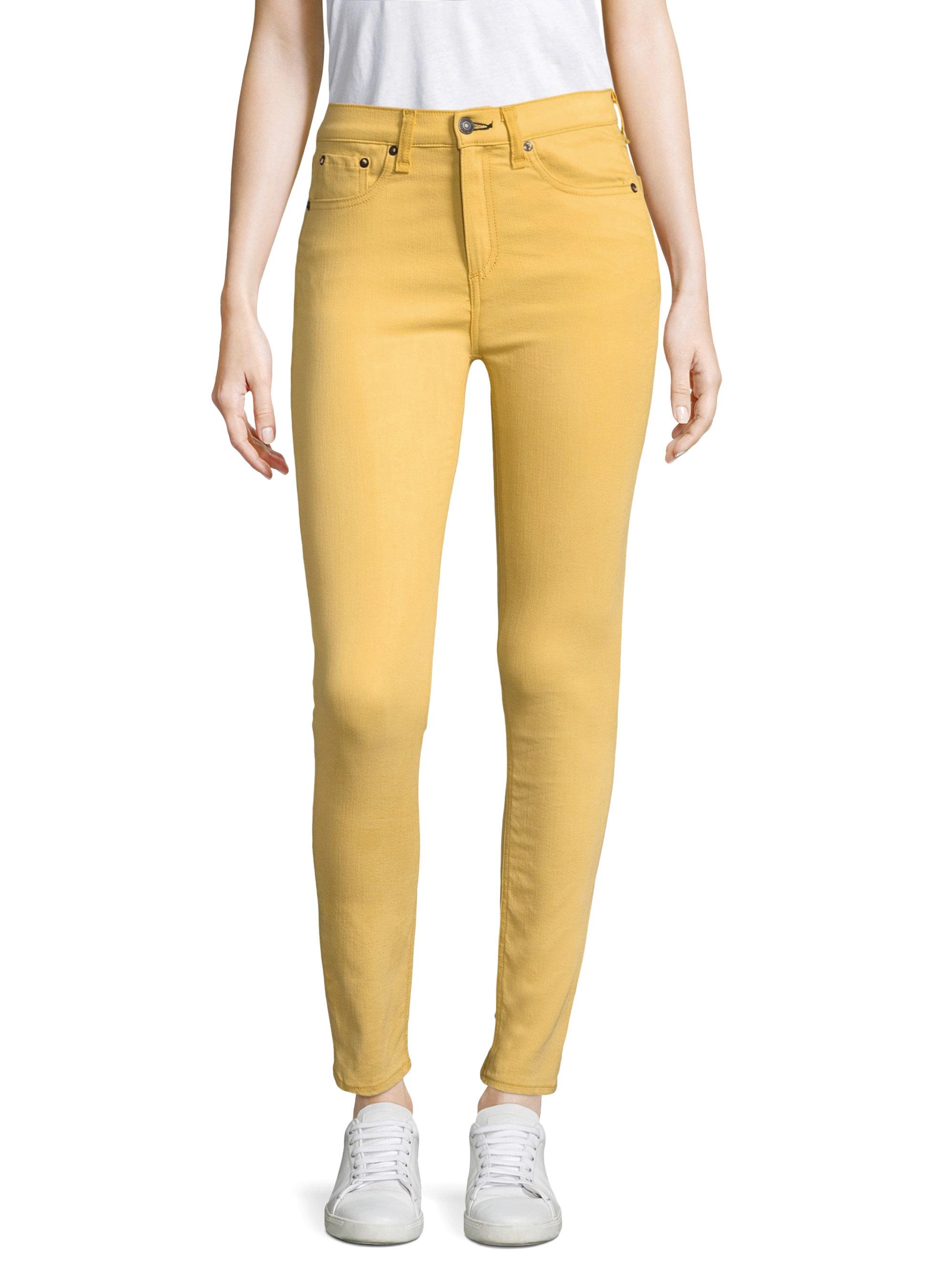 Lyst - Rag & Bone High-rise Skinny Jeans in Yellow