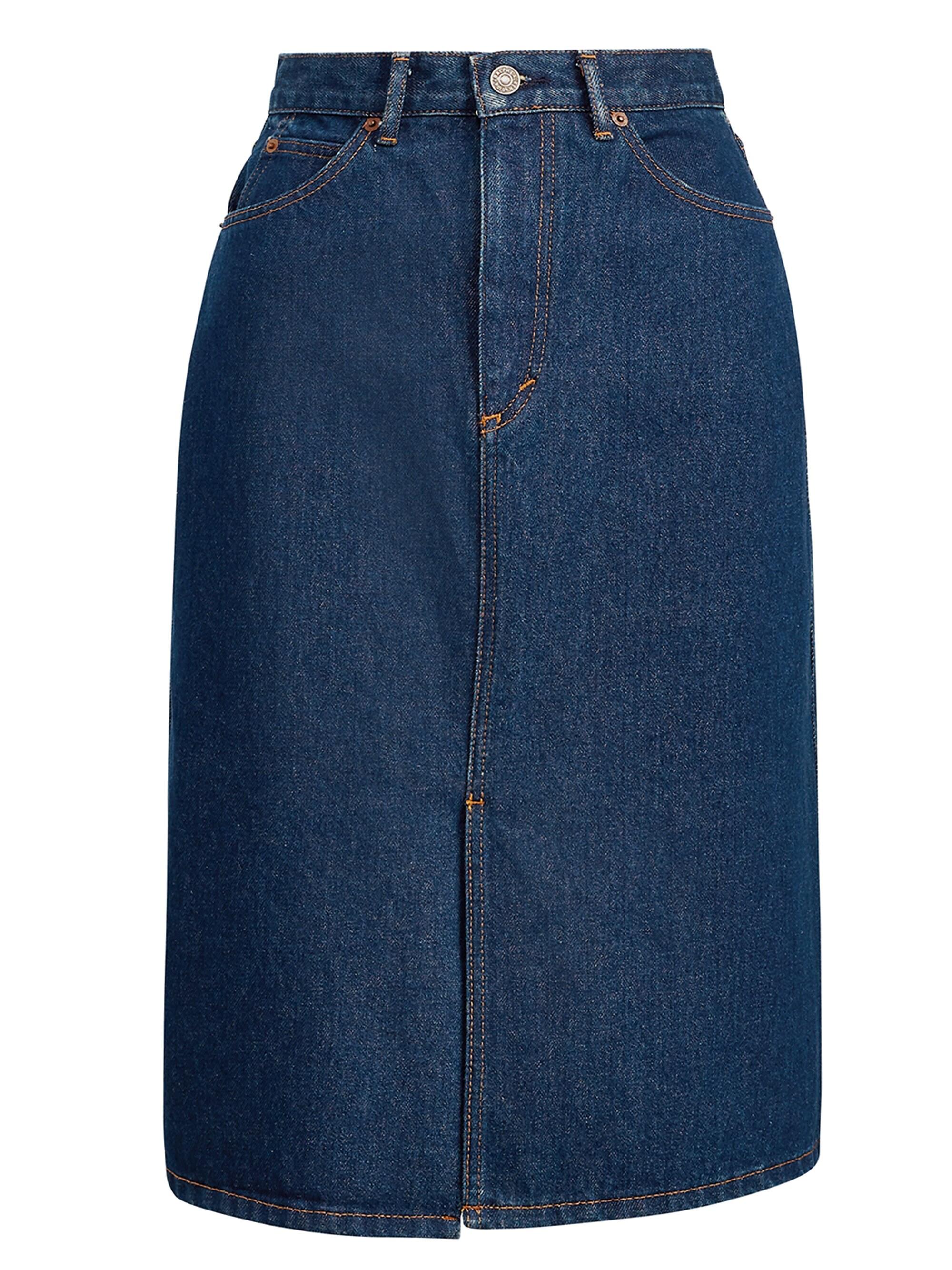 Polo Ralph Lauren A-line Denim Midi Skirt in Blue - Lyst