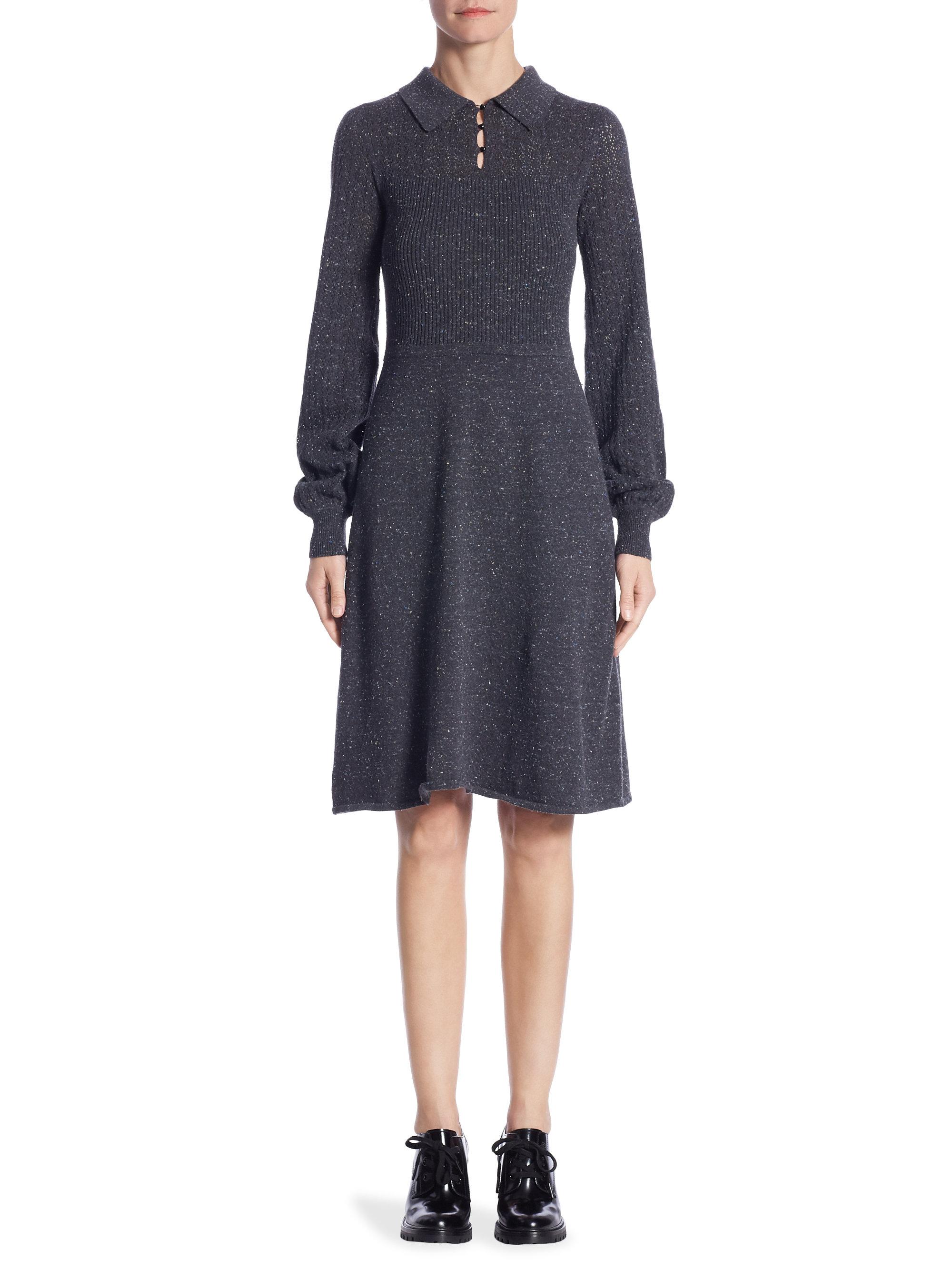 Lyst - Marc Jacobs Wool Sweater Dress in Gray