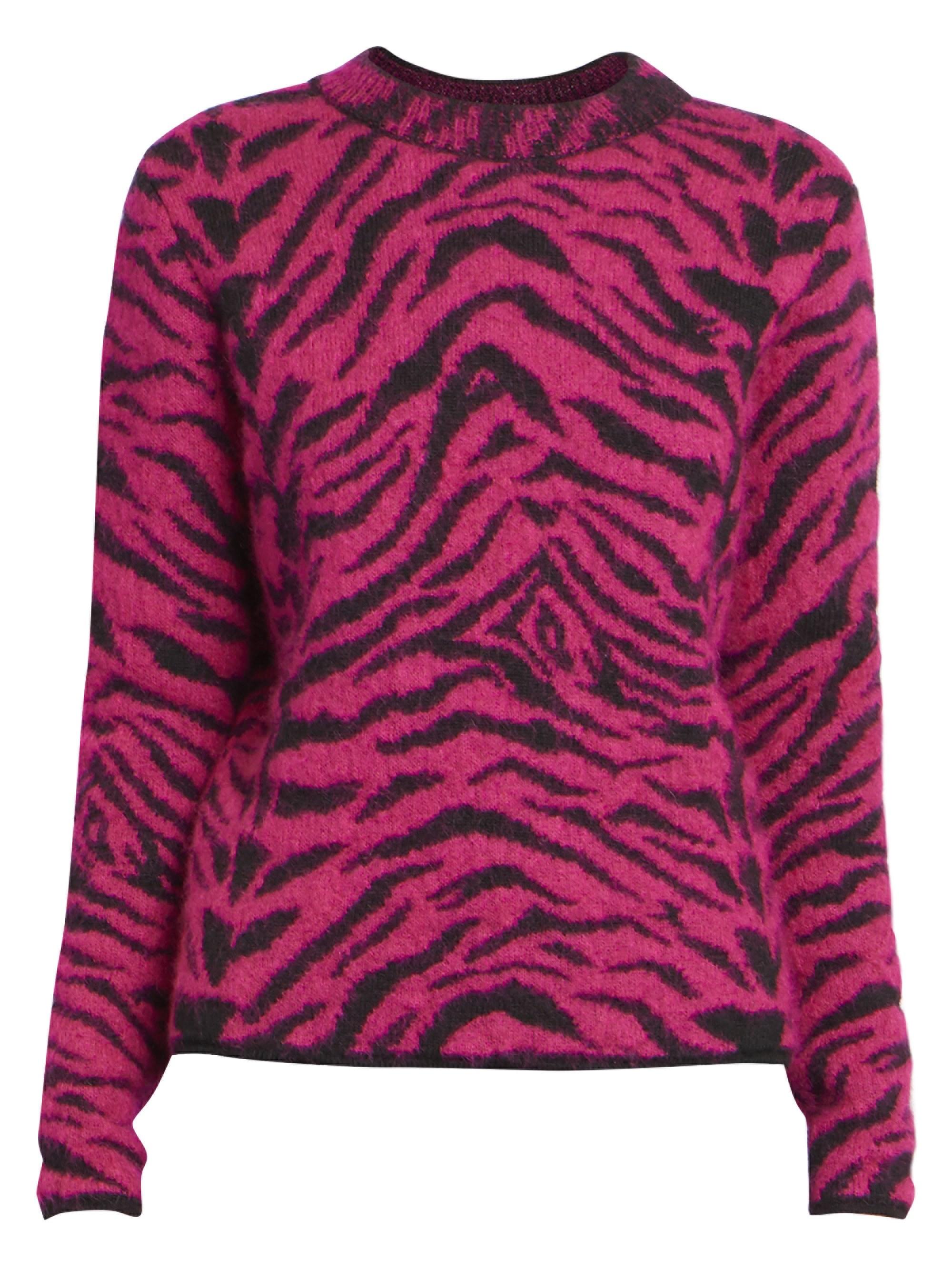 Saint Laurent Zebra Stripe Sweater Lyst