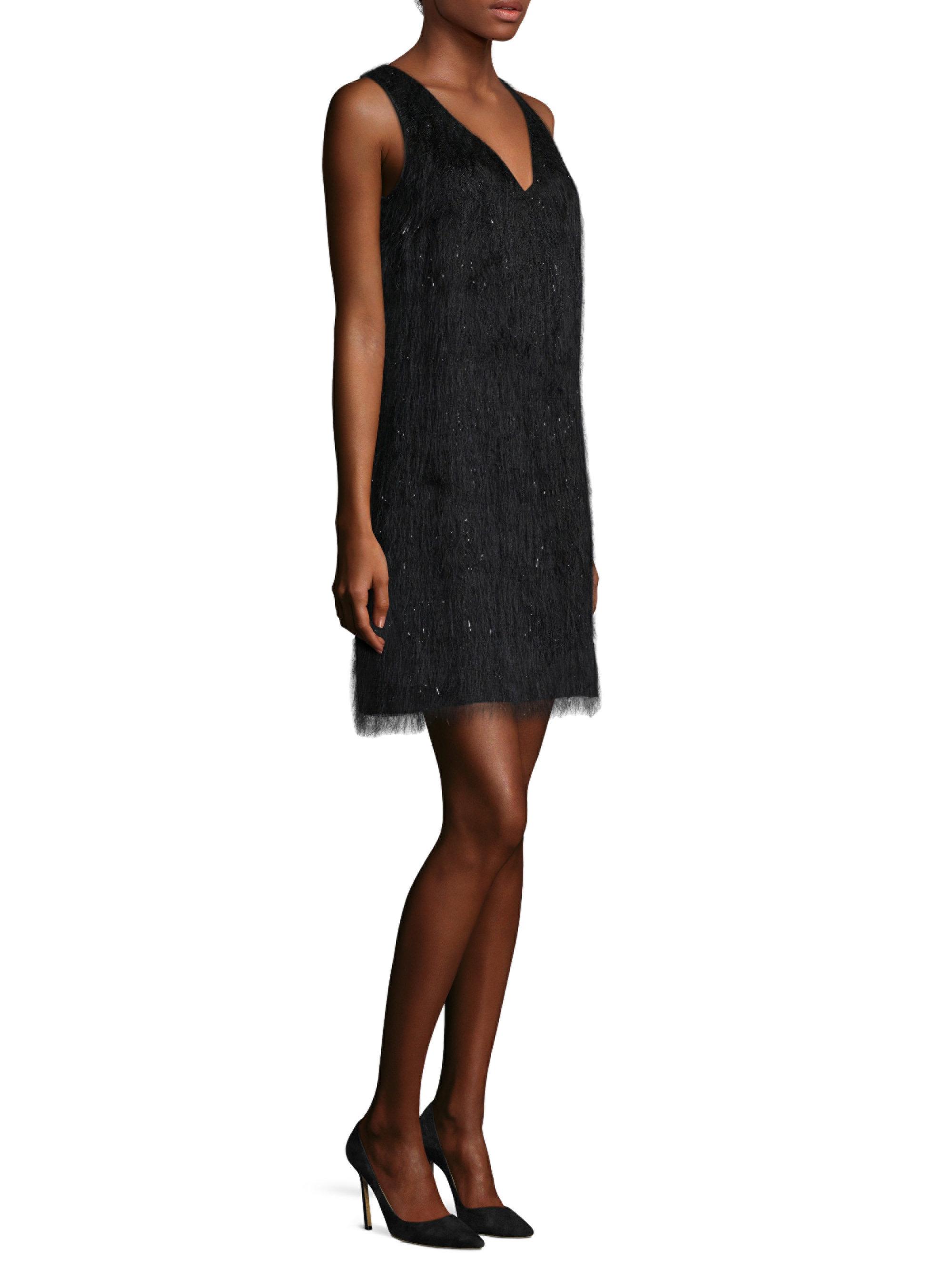 Lyst Laundry By Shelli Segal Fringed Shift Dress in Black
