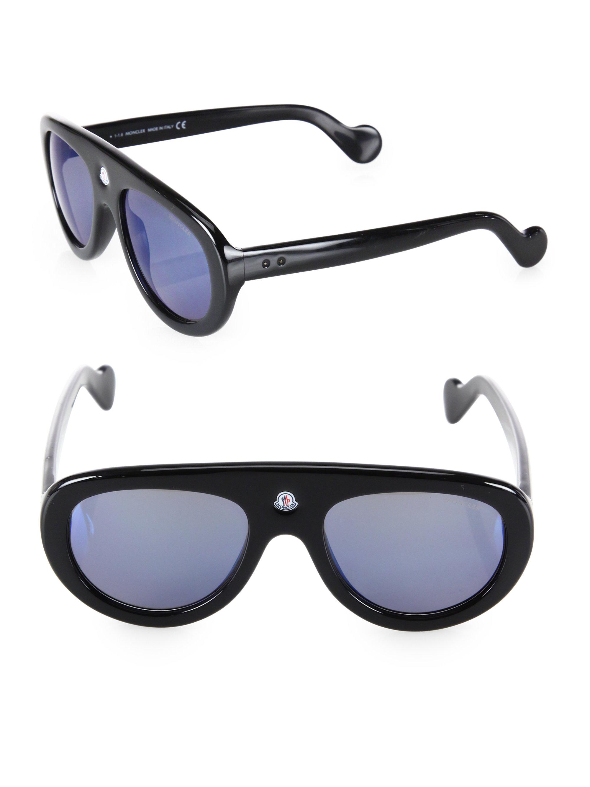 Lyst - Moncler Blanche 55mm Shield Sunglasses in Blue for Men