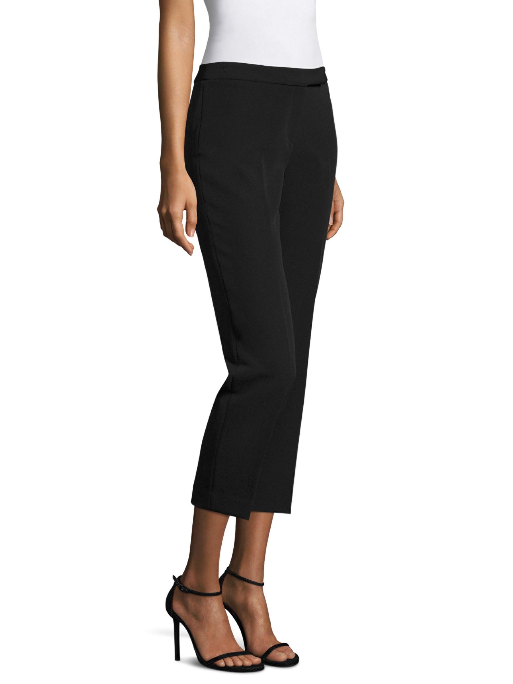 Lyst - MILLY Women's Cropped Cigarette Pants - Black - Size 0 in Black