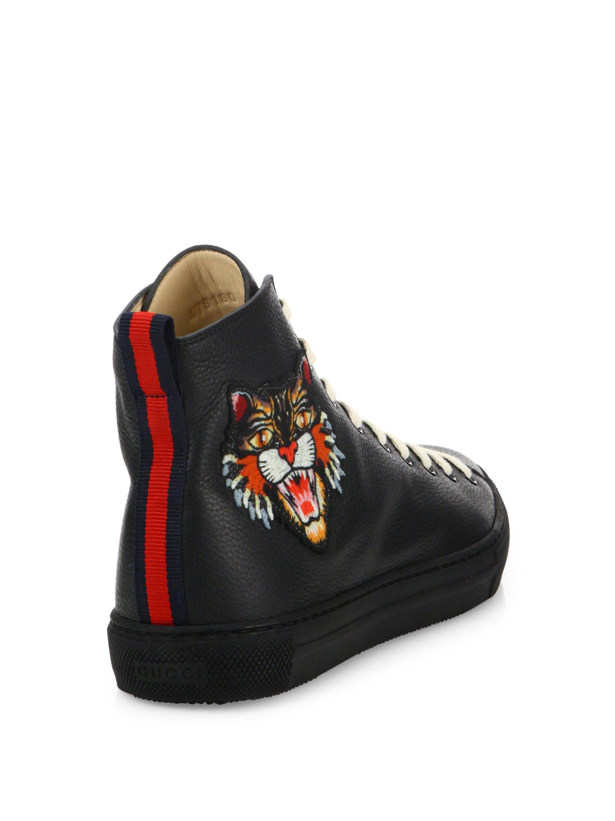 gucci major high top leather sneakers