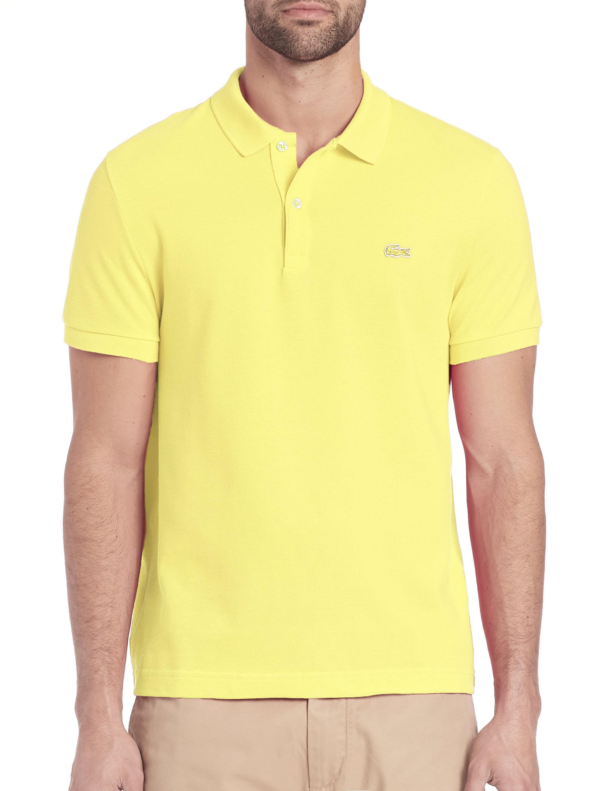 Lyst Lacoste Tonal Croc Polo in Yellow for Men