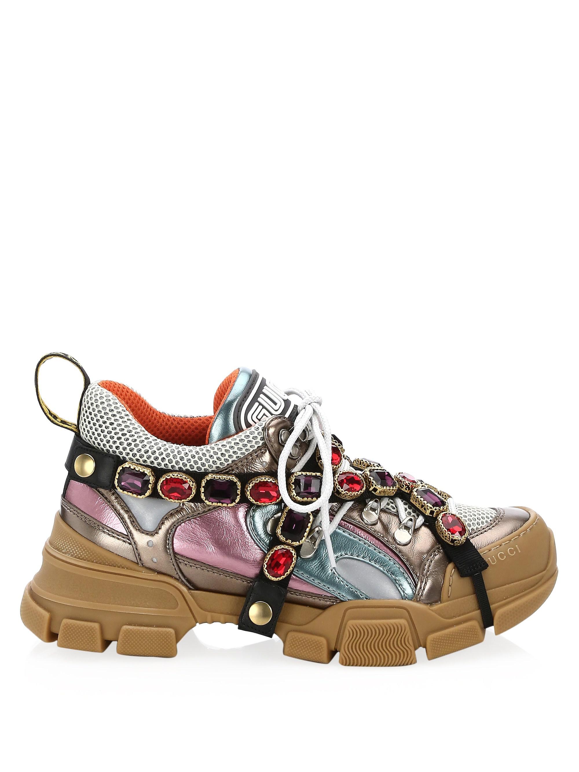 Gucci Rubber Sneakers With Removable Crystals - Lyst