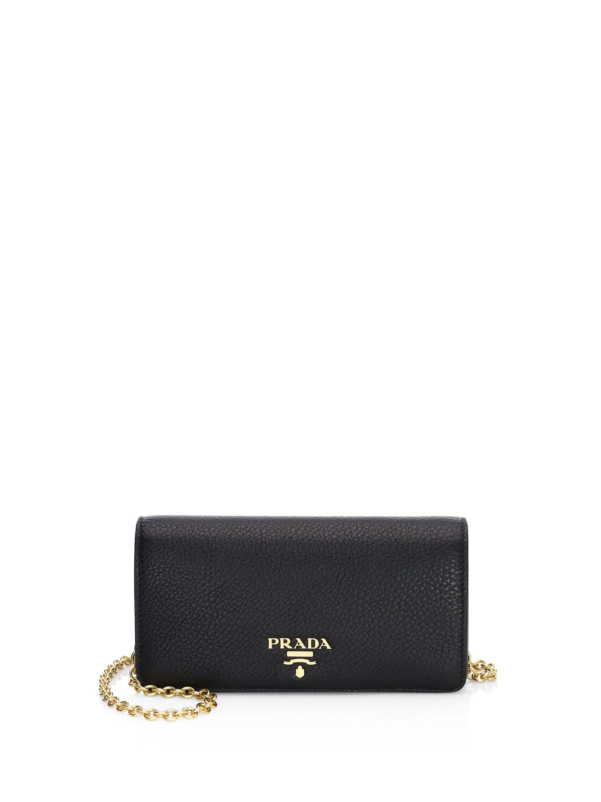 Lyst - Prada Mini Bandoliera Leather Crossbody Bag in Black