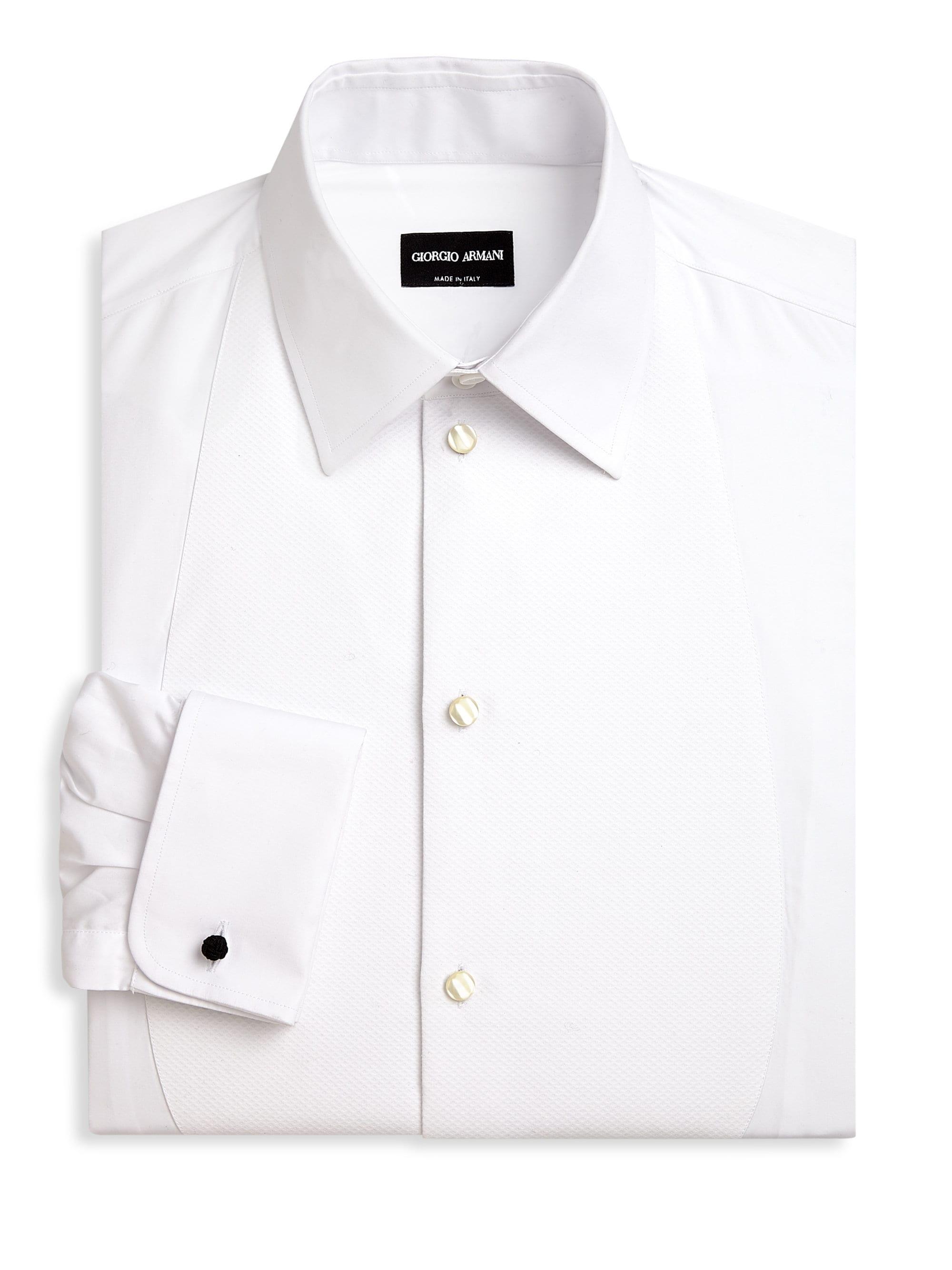 Lyst - Giorgio Armani Men's French Cuff Slim-fit Dress Shirt - White
