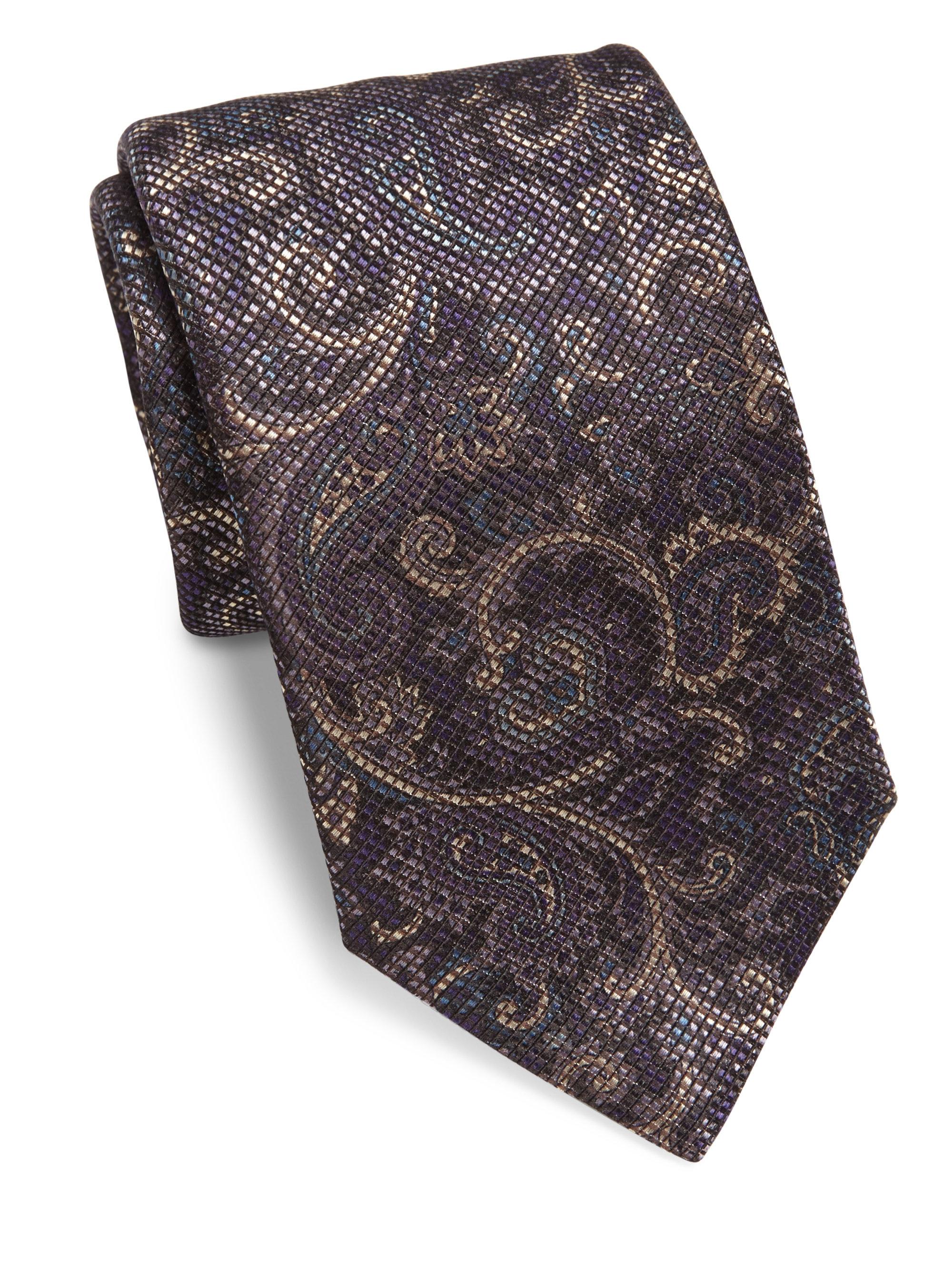 Lyst - Saks Fifth Avenue Antique Pai Silk Tie in Black for Men