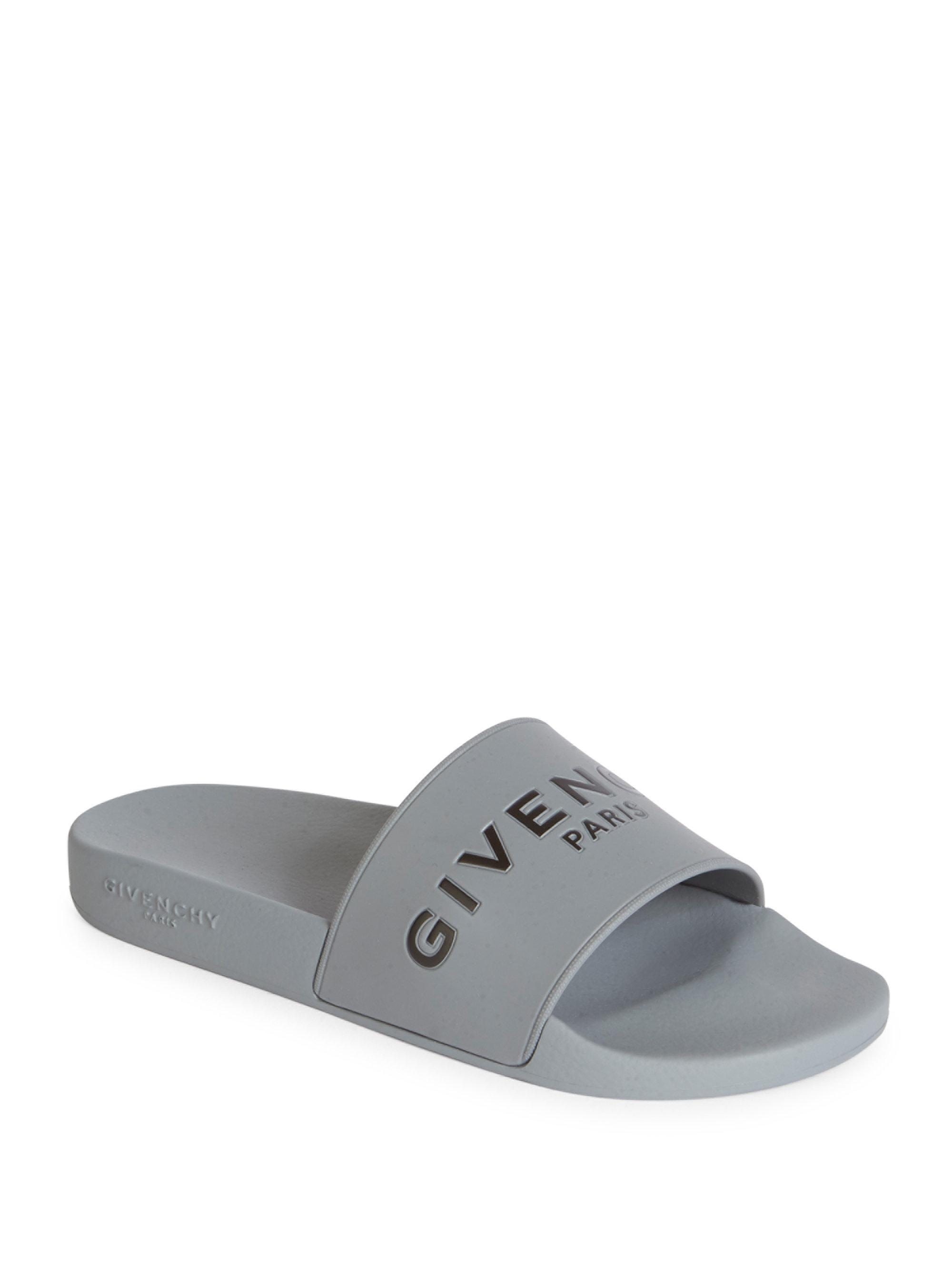 Lyst - Givenchy Logo Rubber Slides in Gray for Men