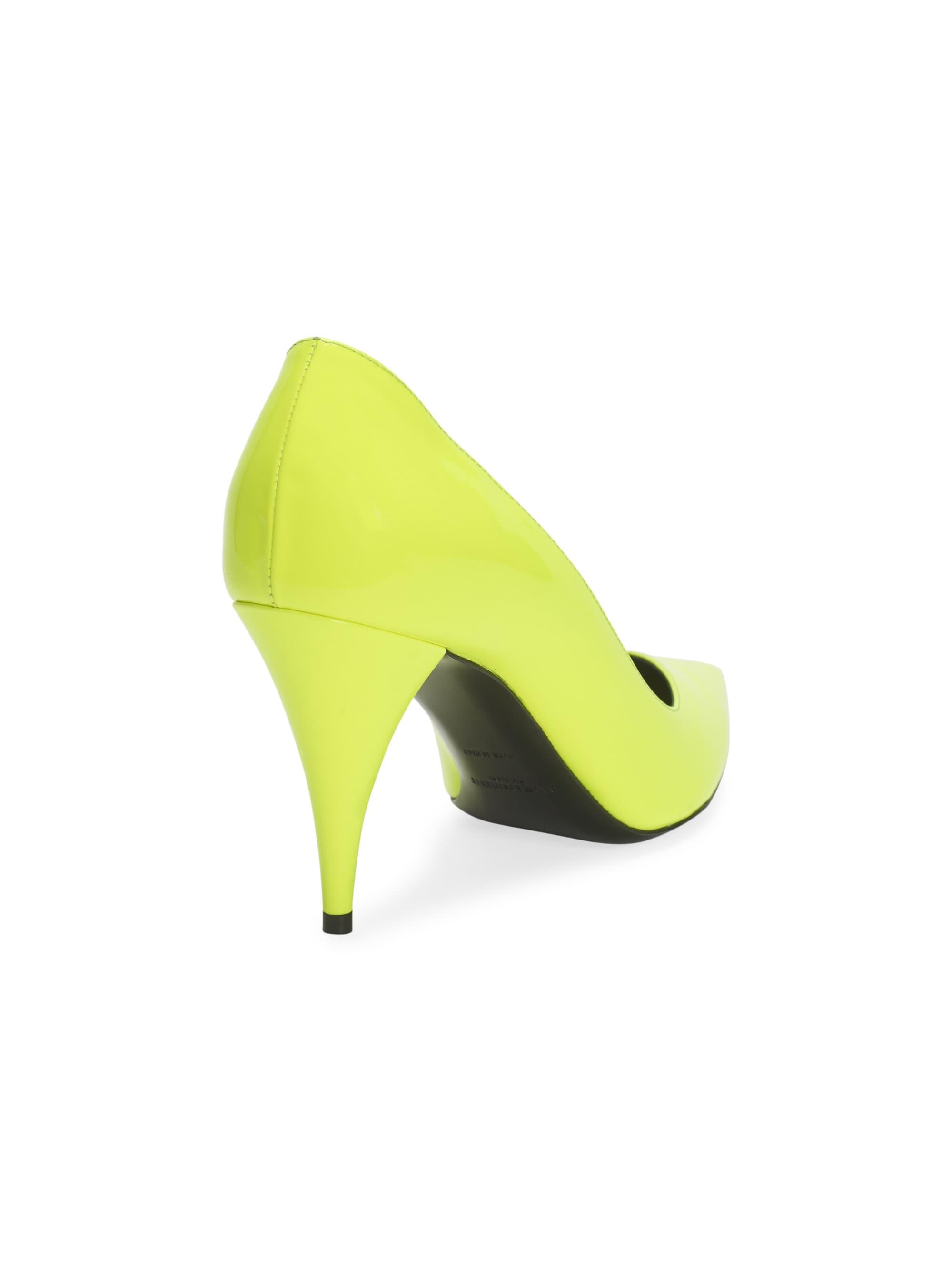 Saint Laurent Kiki Neon Patent Leather Pumps in Yellow Lyst