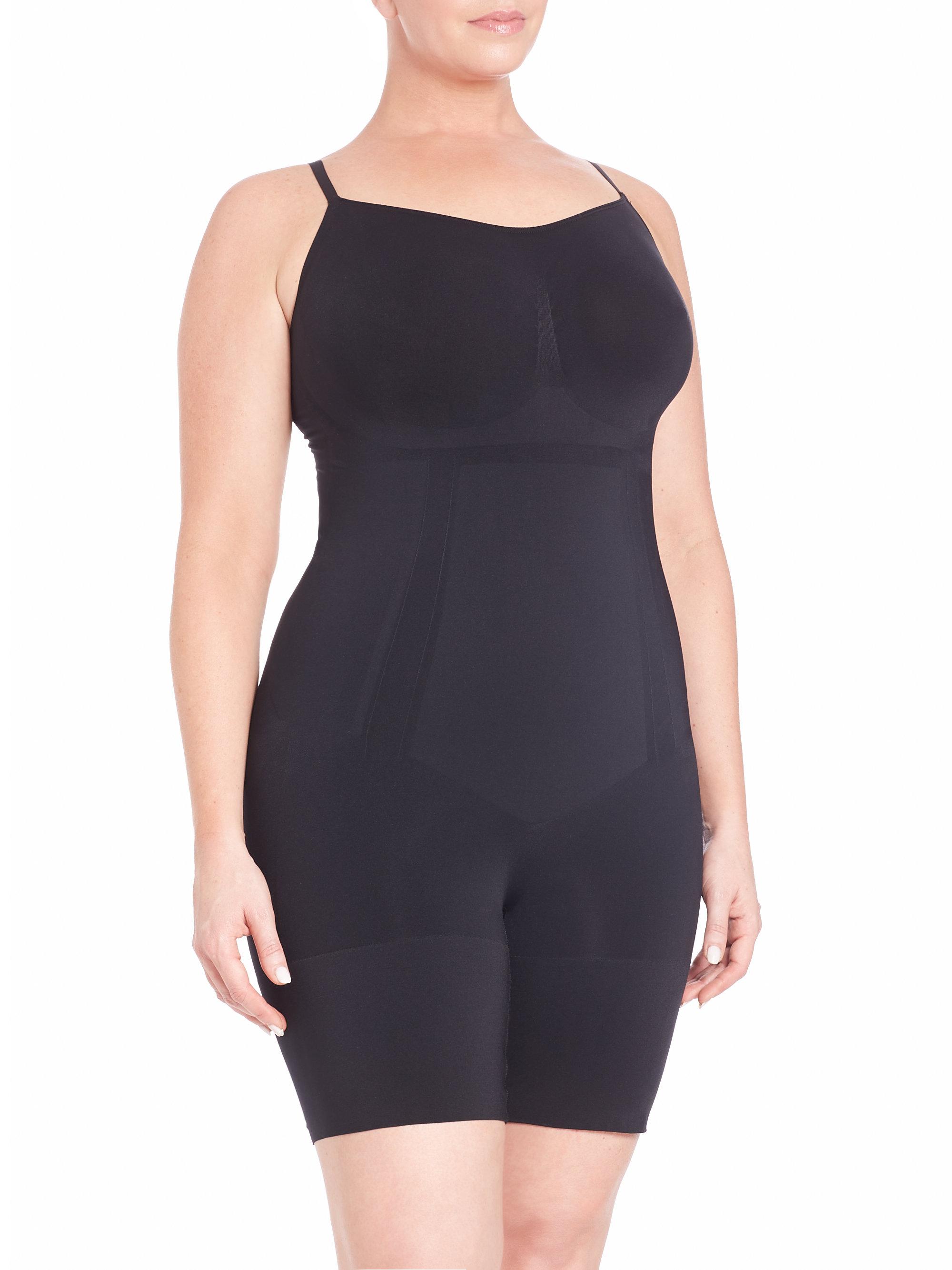 Lyst - Spanx Oncore Mid-thigh Plus-size Bodysuit in Black
