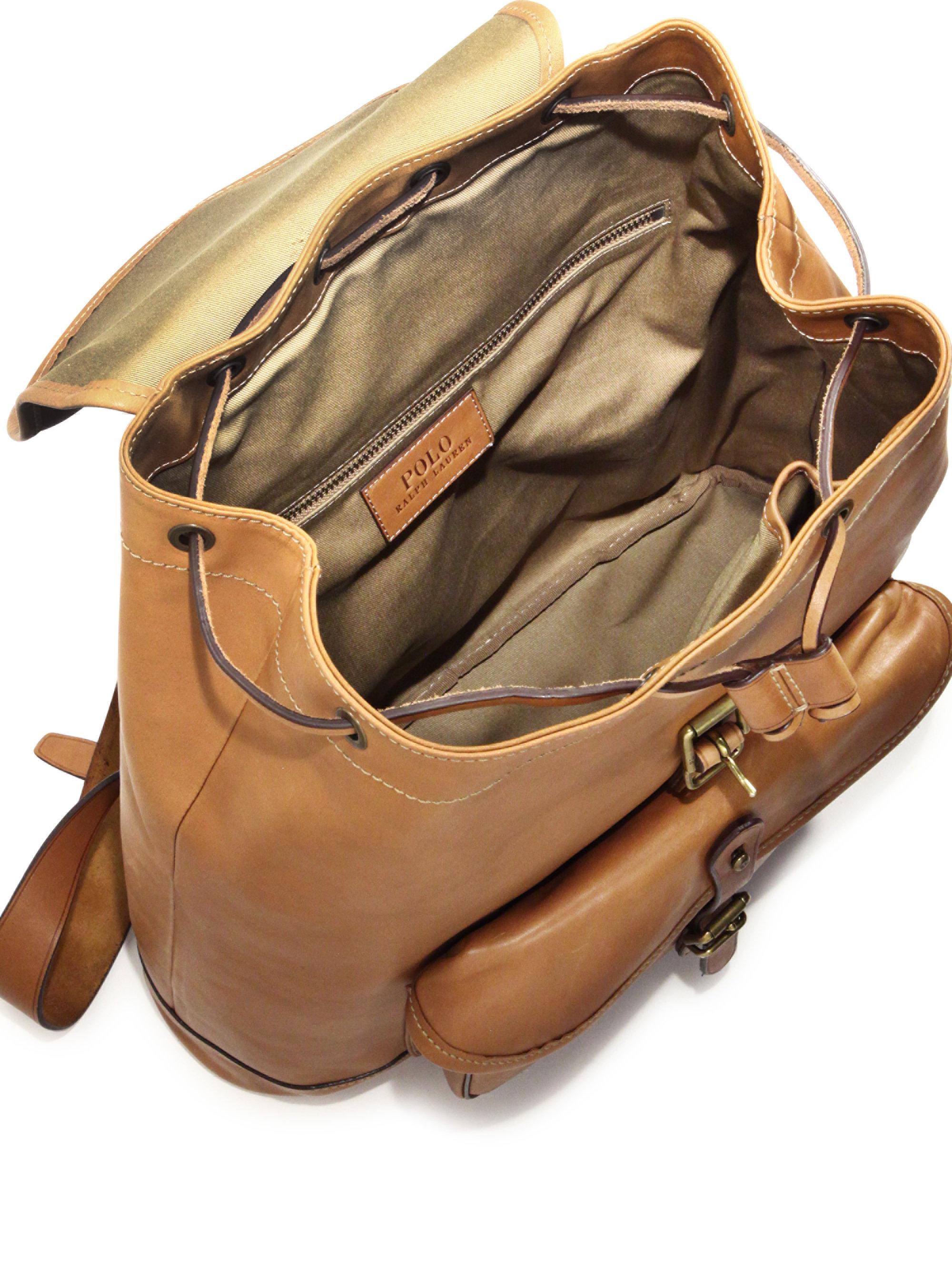 Lyst - Polo Ralph Lauren Drawstring Leather Backpack for Men