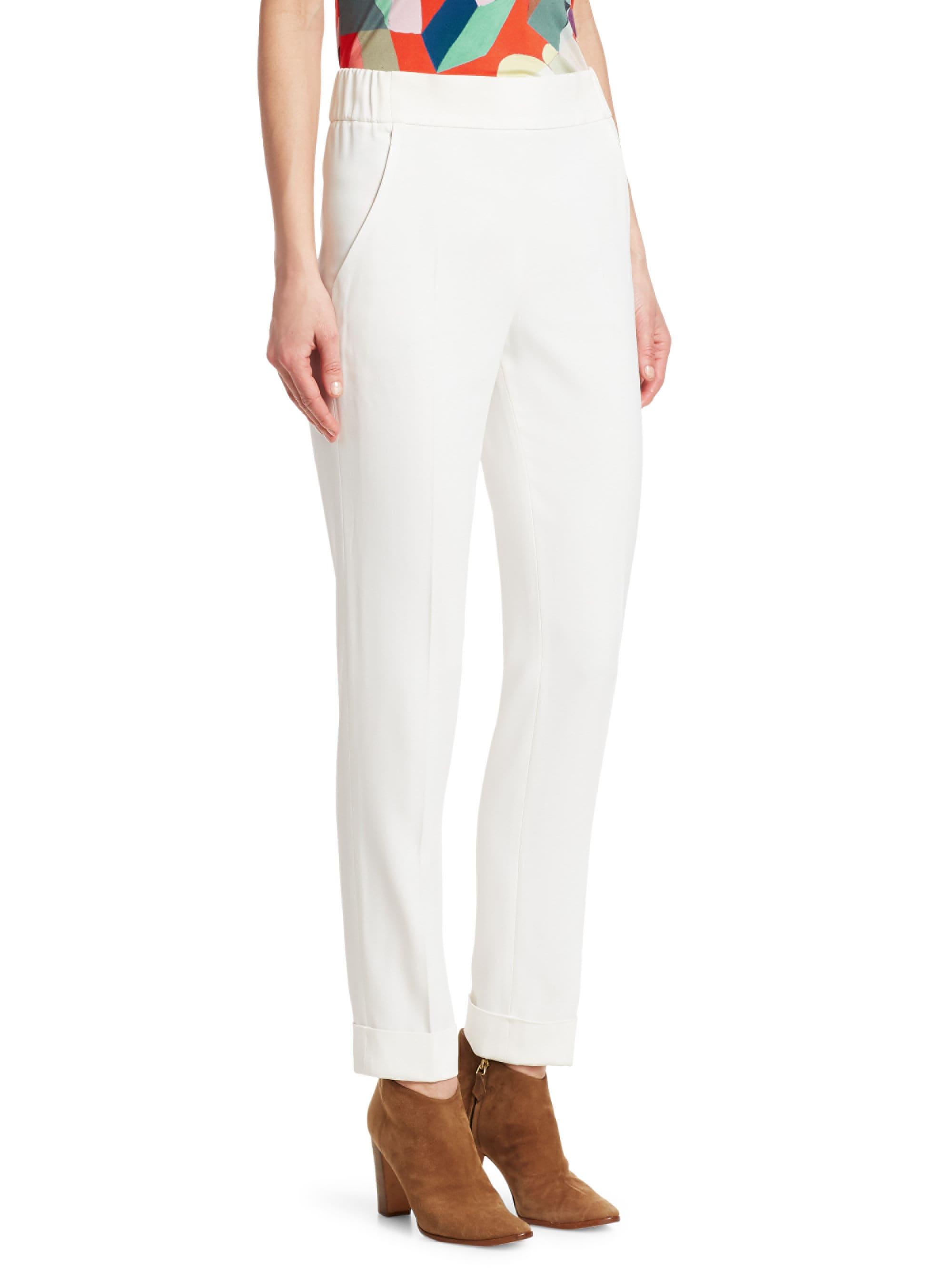 Akris Women's Chris Crepe Trousers - Crisp White in White - Lyst