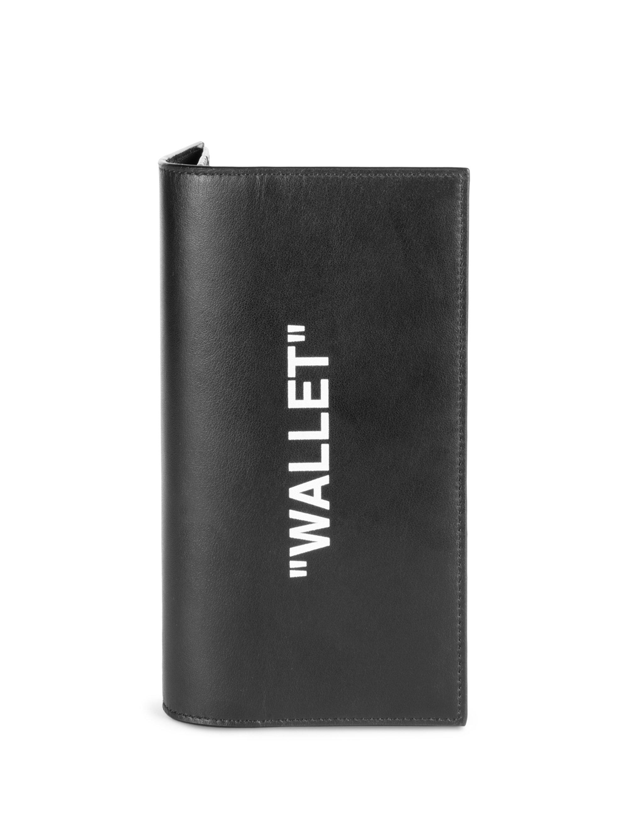 Lyst - Off-White c/o Virgil Abloh Leather Quote Bi-fold Wallet in Black for Men