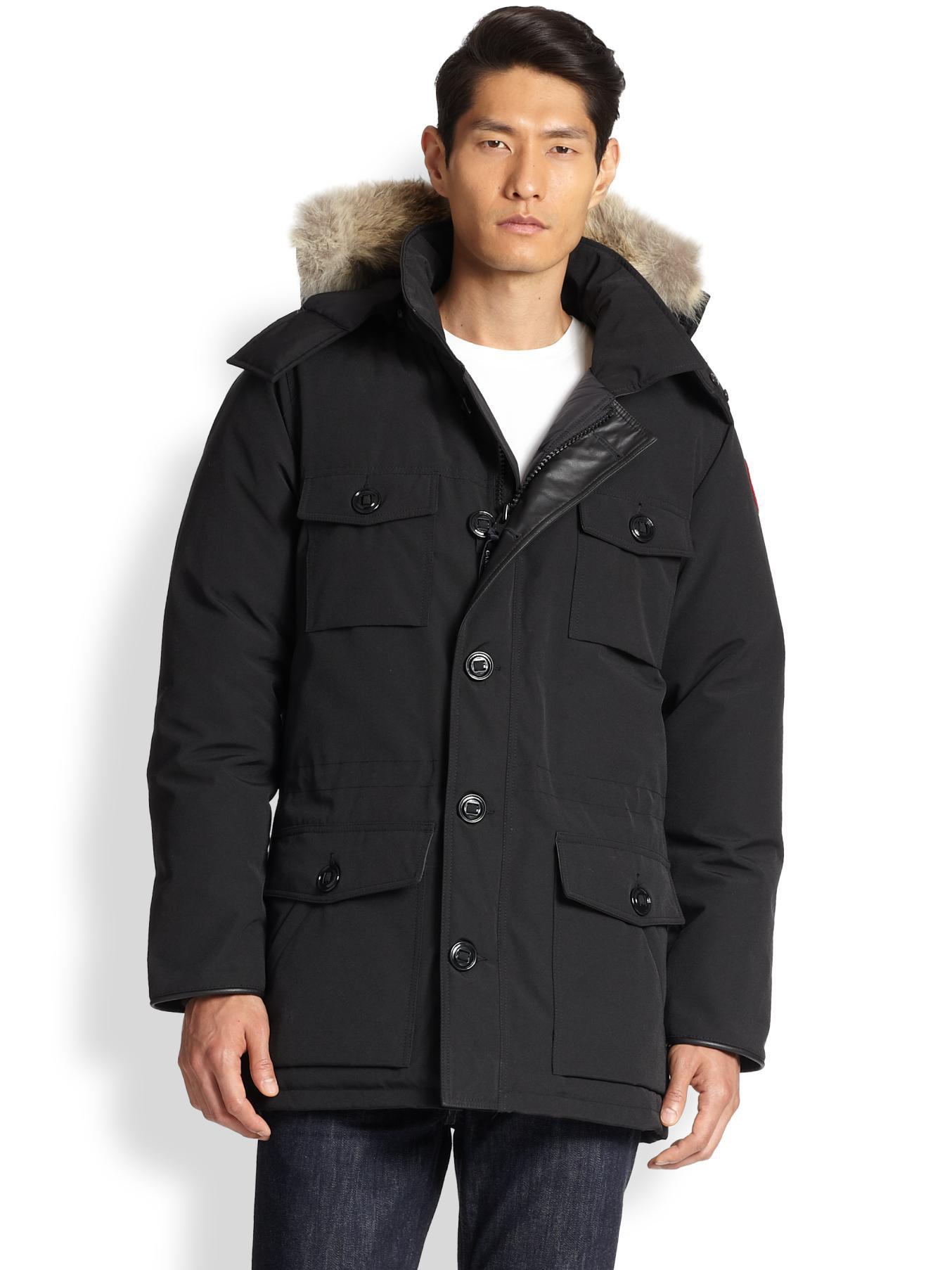 Lyst - Canada Goose Banff Fur-trimmed Puffer Coat in Black for Men