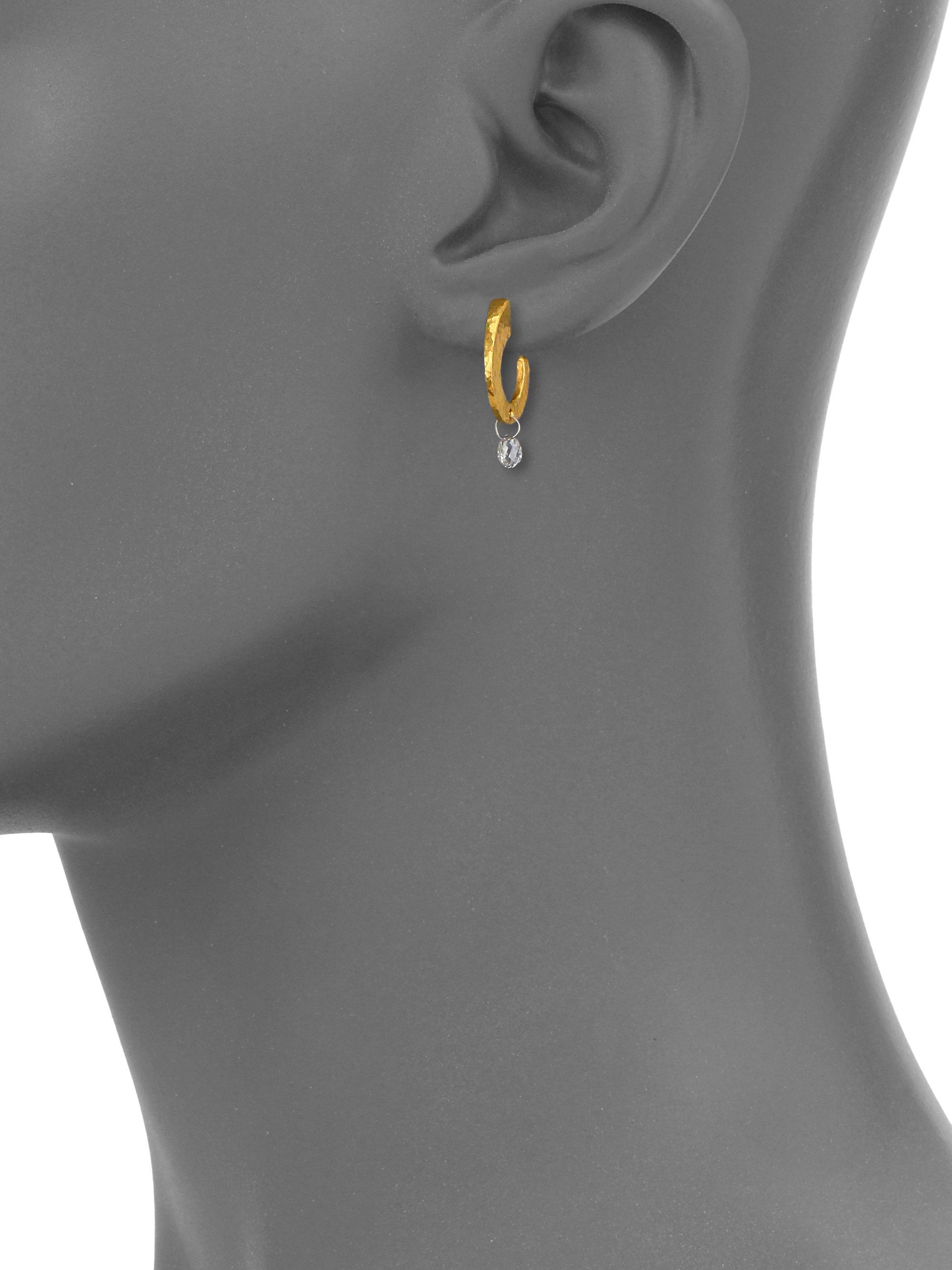 Lyst Gurhan Hoopla Diamond 24k Yellow Gold Dew Huggie Hoop 24k Yellow Gold Dew Huggie Hoop Earrings 0 55 View Fullscreen