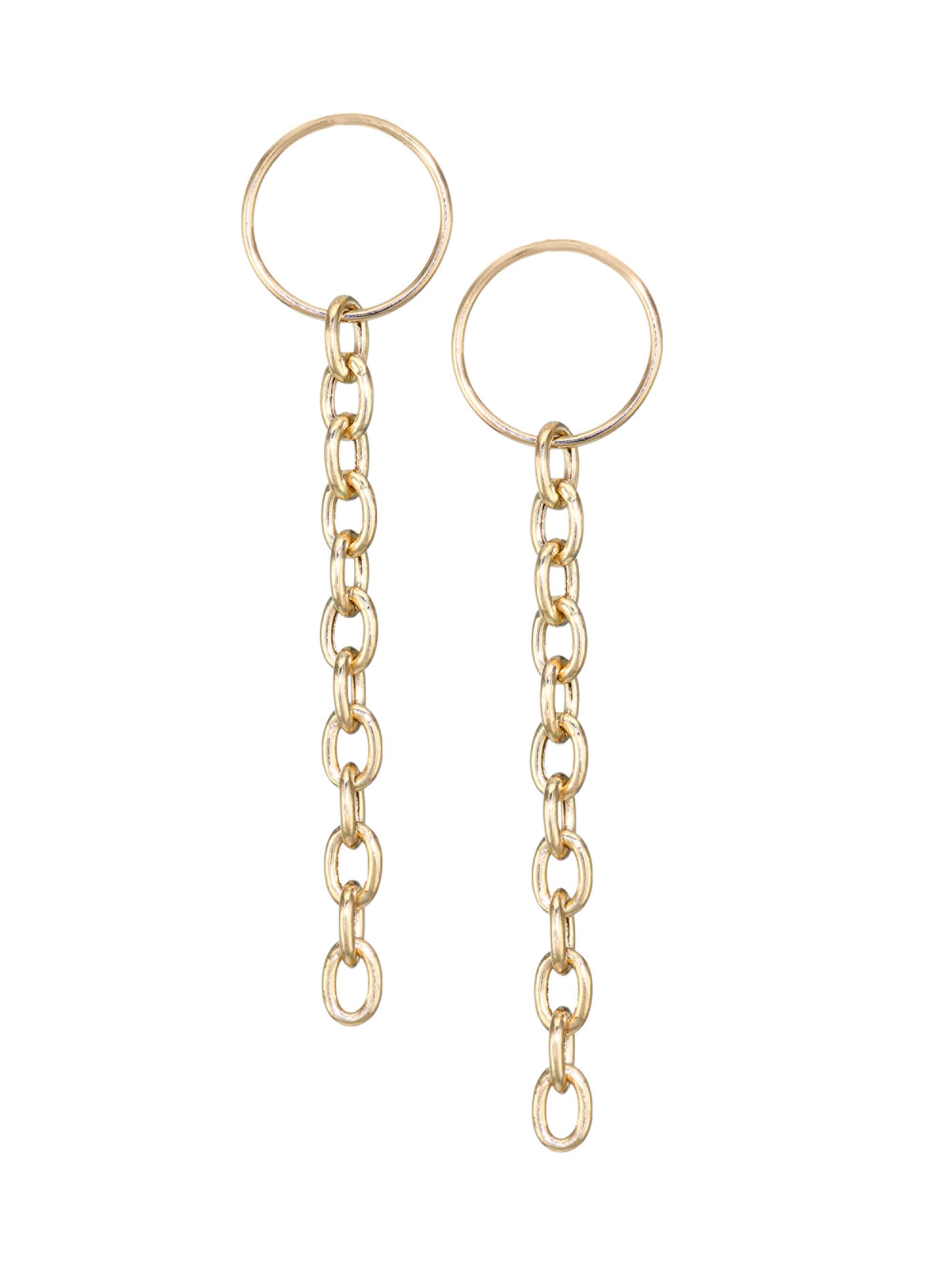 Lyst - Zoe Chicco 14k Yellow Gold Circle & Chain Drop Earrings in Yellow