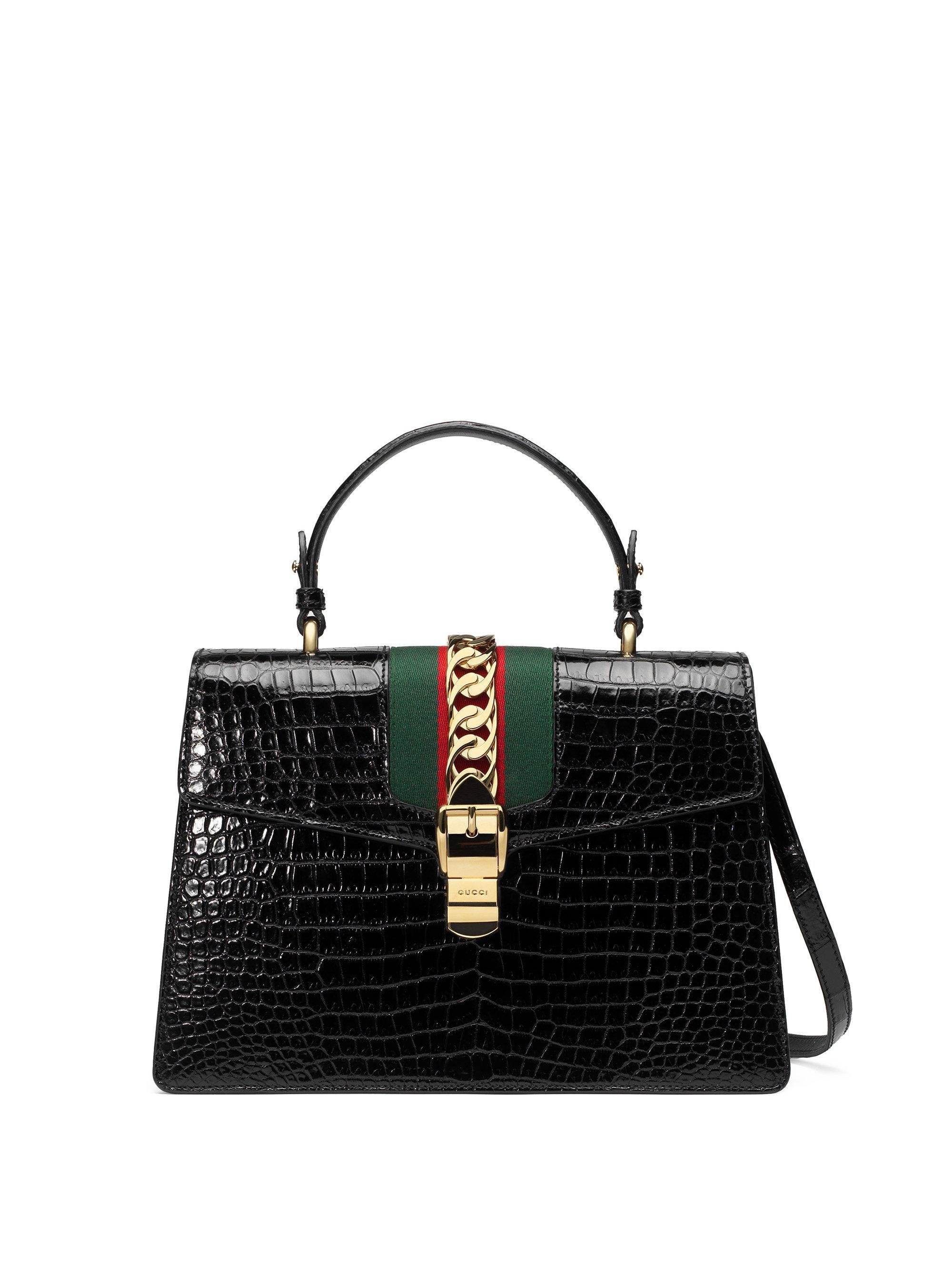 gucci sylvie crocodile