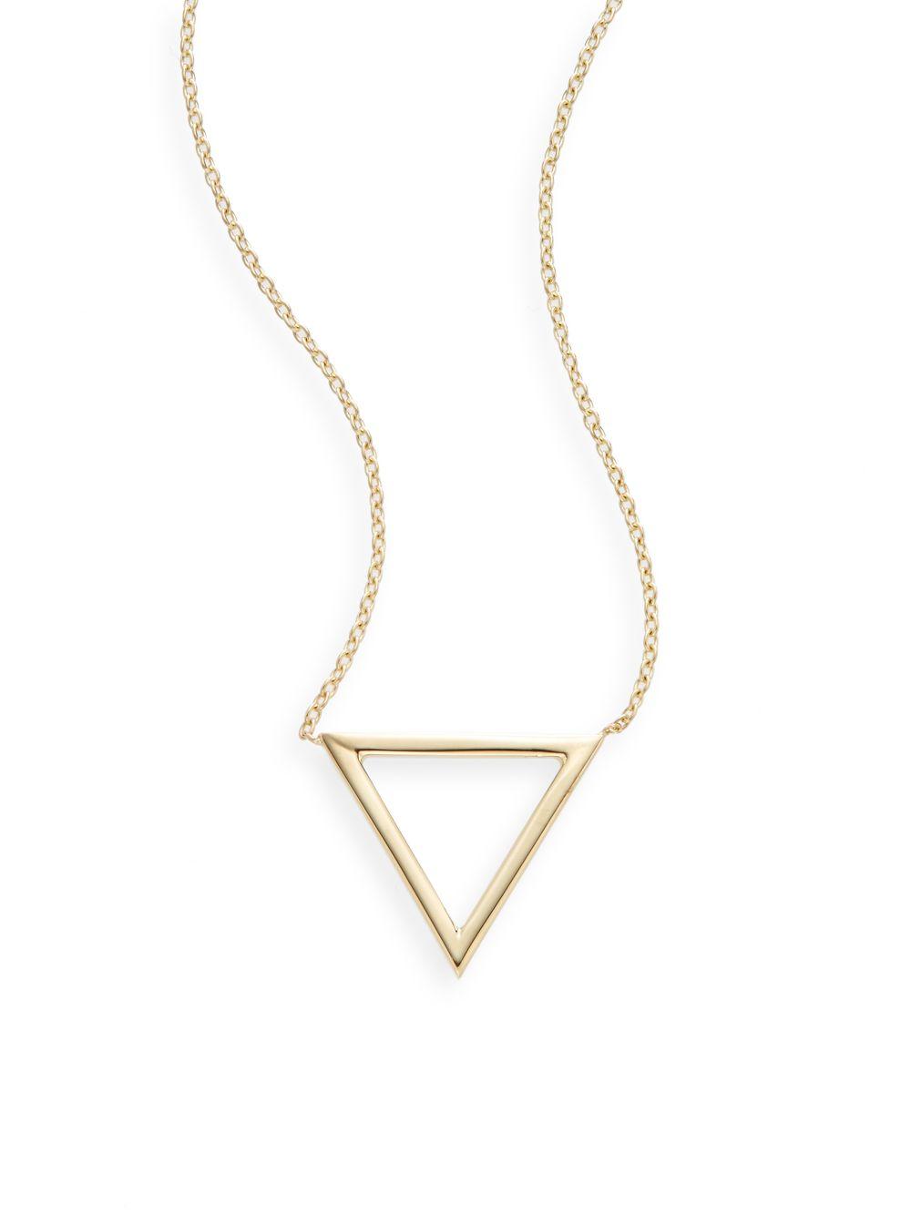 Saks fifth avenue Ophol 14k Yellow Gold Triangle Pendant Necklace in