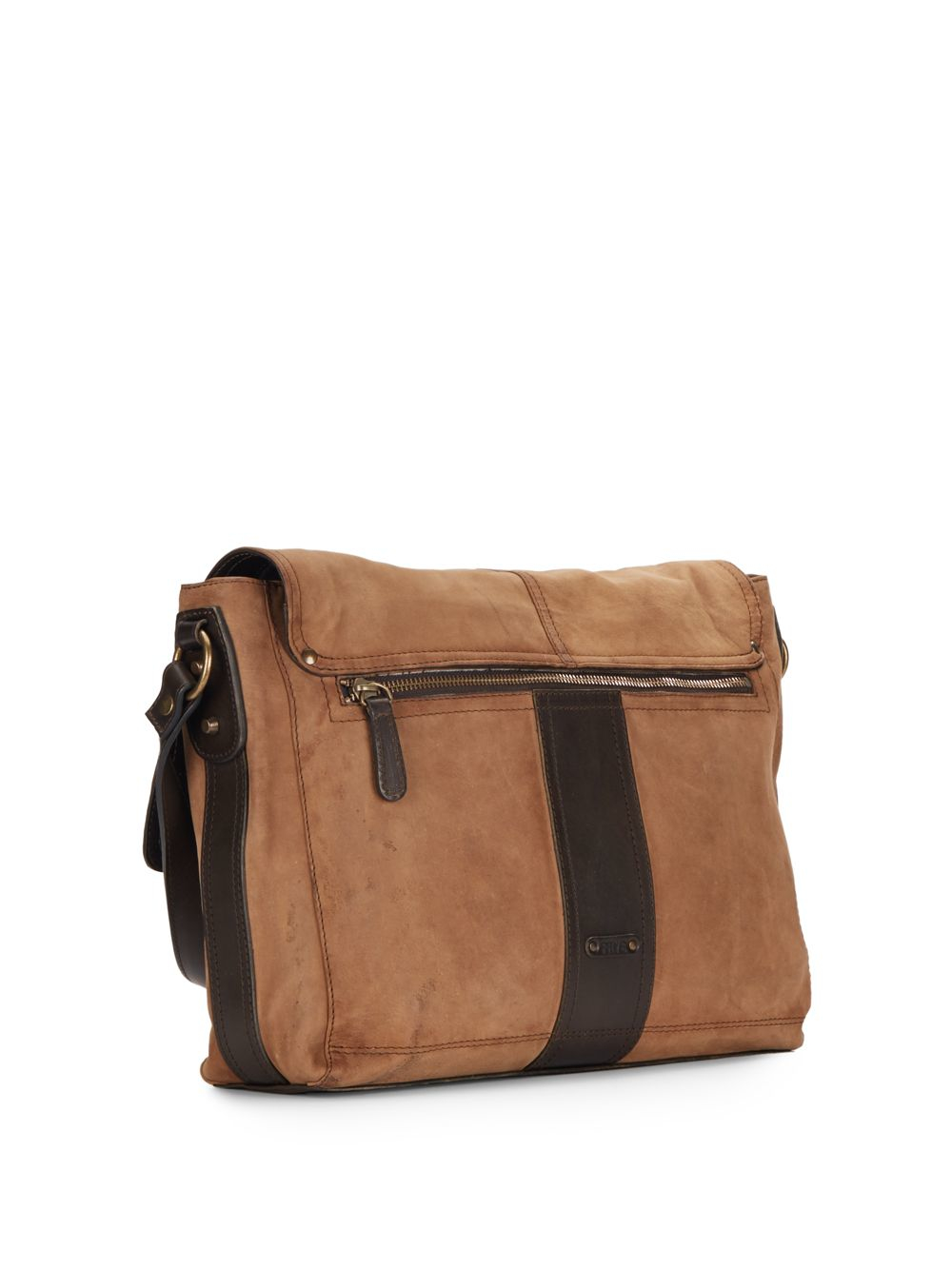 Download Lyst - Frye Trevor Two-tone Leather Messenger Bag in Brown ...