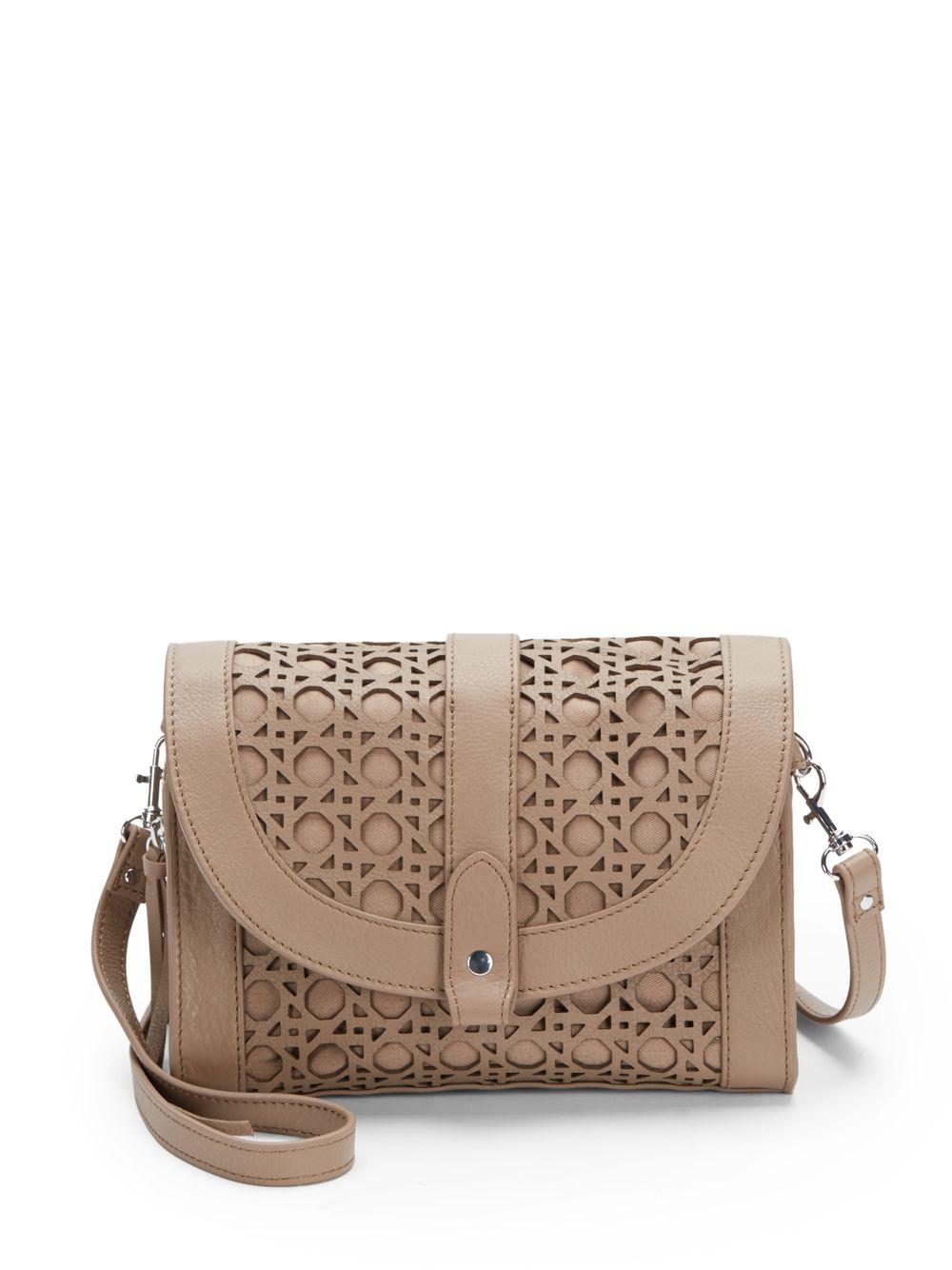 Lyst - Saks Fifth Avenue Black Honeycomb Laser-cut Mini Crossbody Bag ...