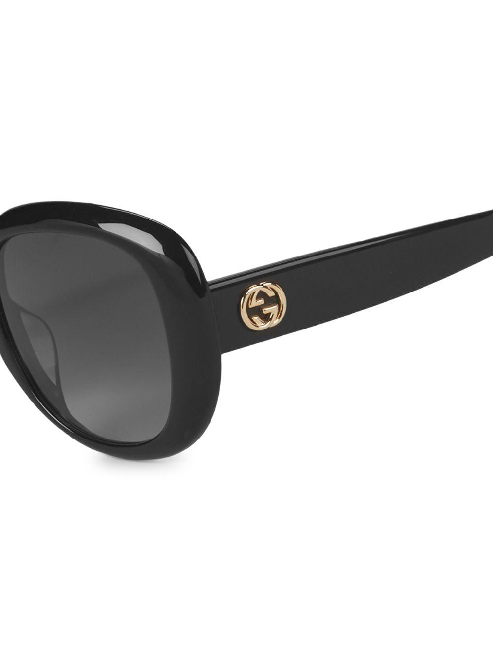 Gucci 55mm Round Sunglasses In Gray Lyst