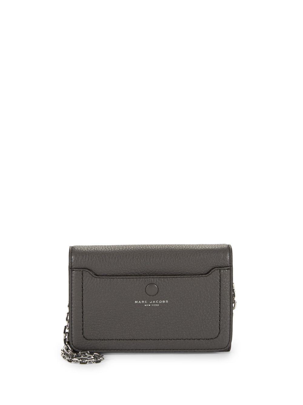 marc jacobs leather chain wallet