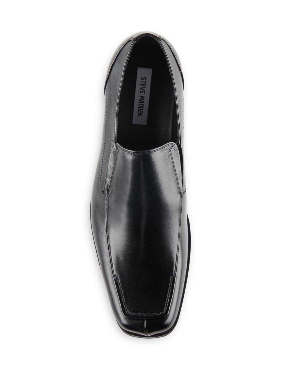 Steve Madden Leather Square-toe Loafers in Black for Men - Lyst