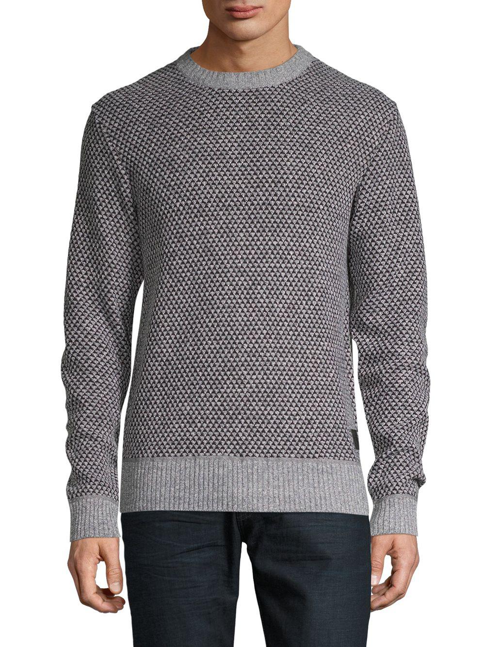 Lyst - Buffalo David Bitton Textured Crewneck Sweater in Gray for Men